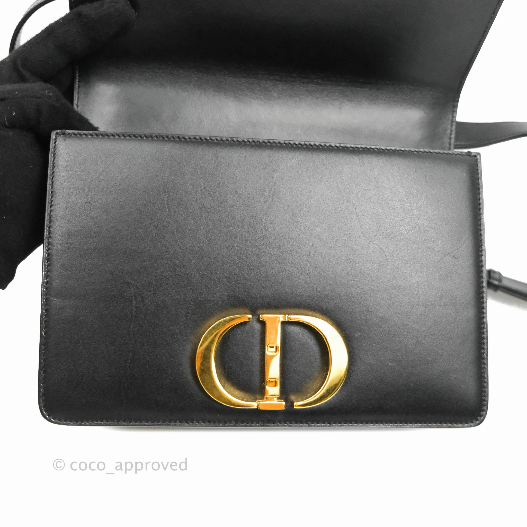 Dior 30 Montaigne Bag Black Calfskin Gold Hardware