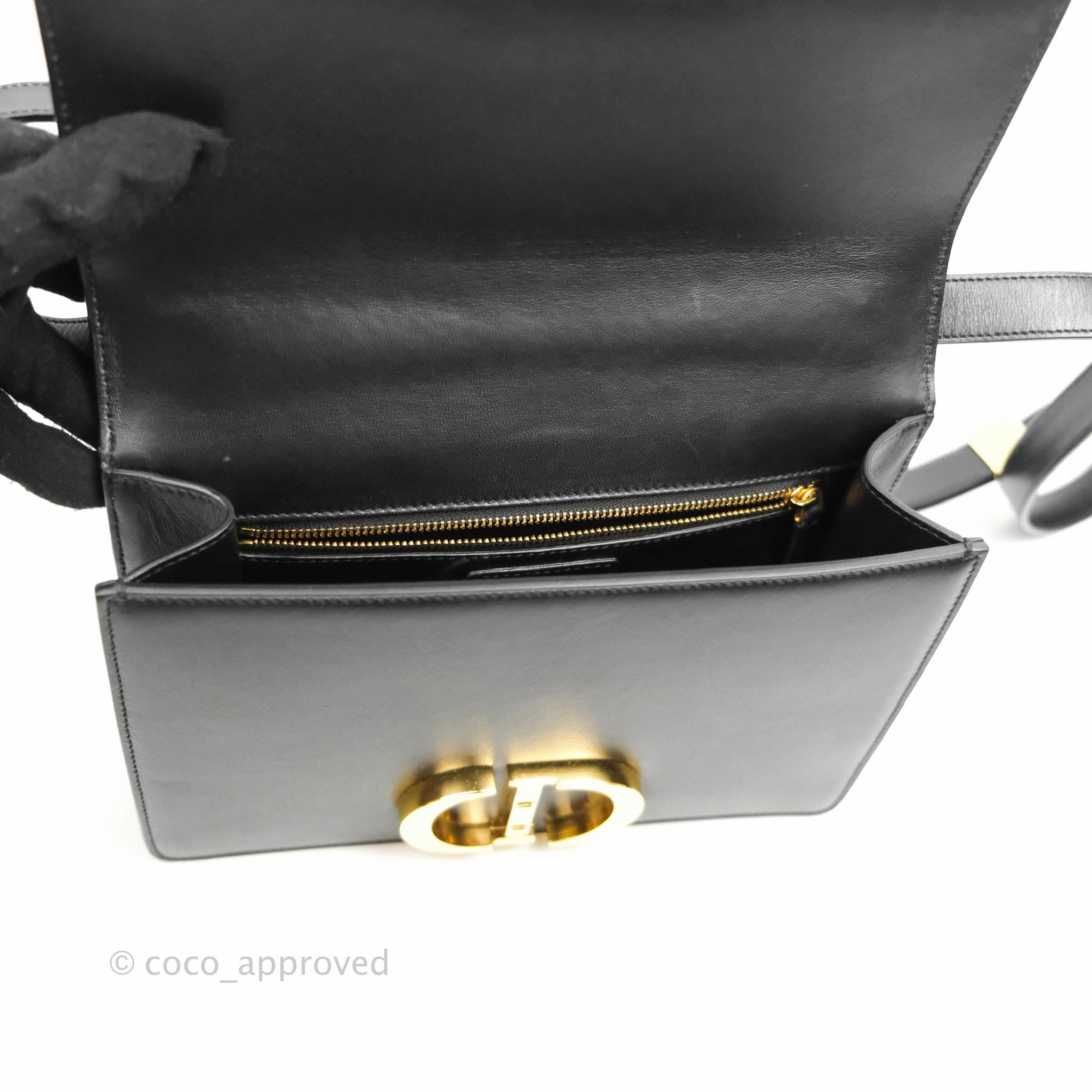Dior 30 Montaigne Bag Black Calfskin Gold Hardware
