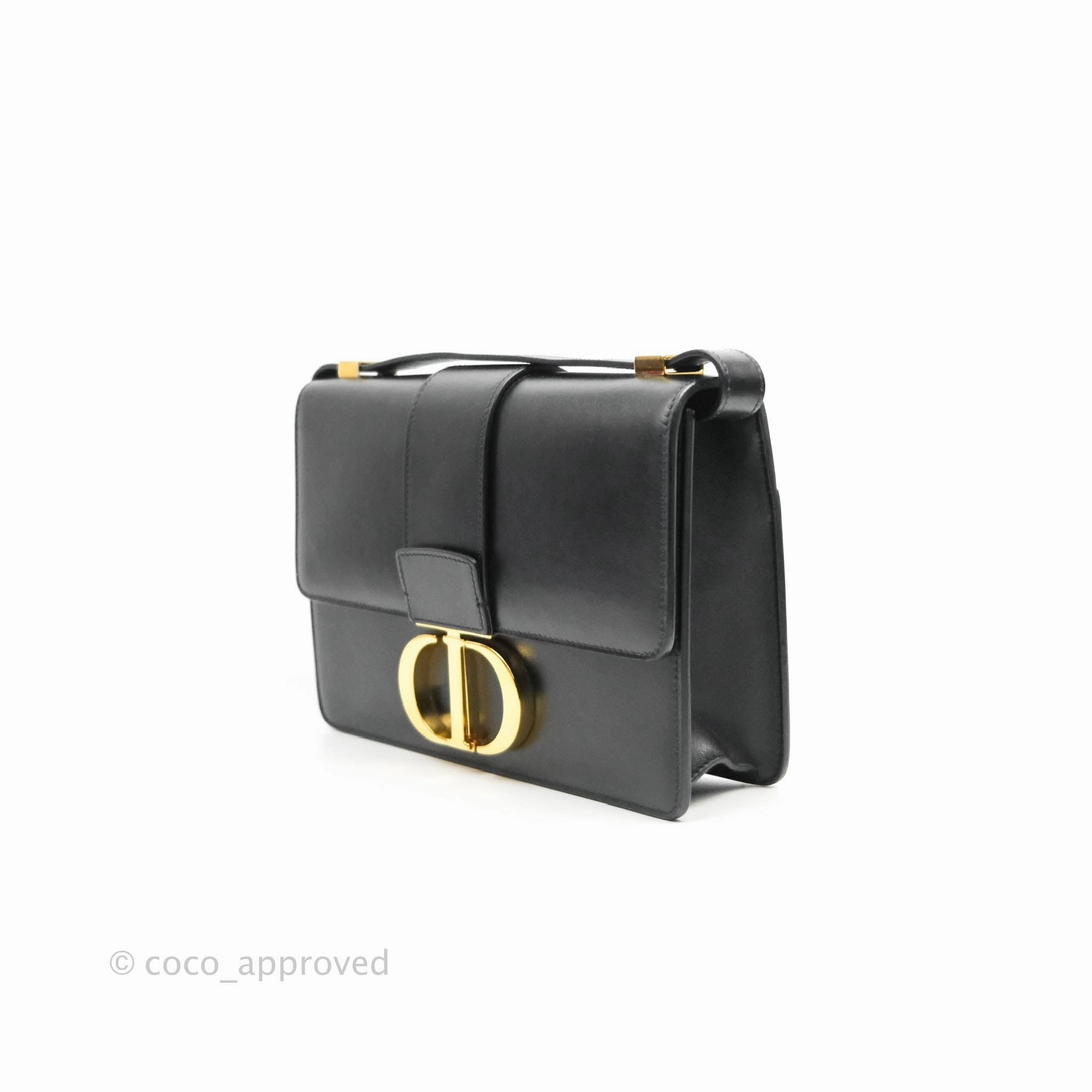 Dior 30 Montaigne Bag Black Calfskin Gold Hardware