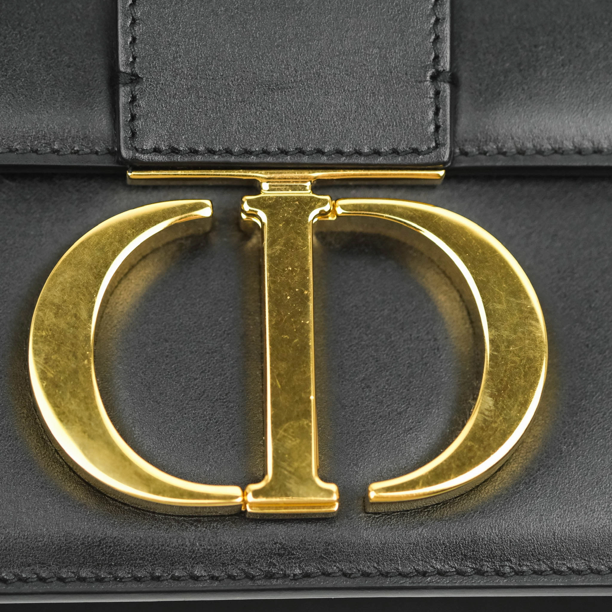Dior 30 Montaigne Bag Black Calfskin Gold Hardware