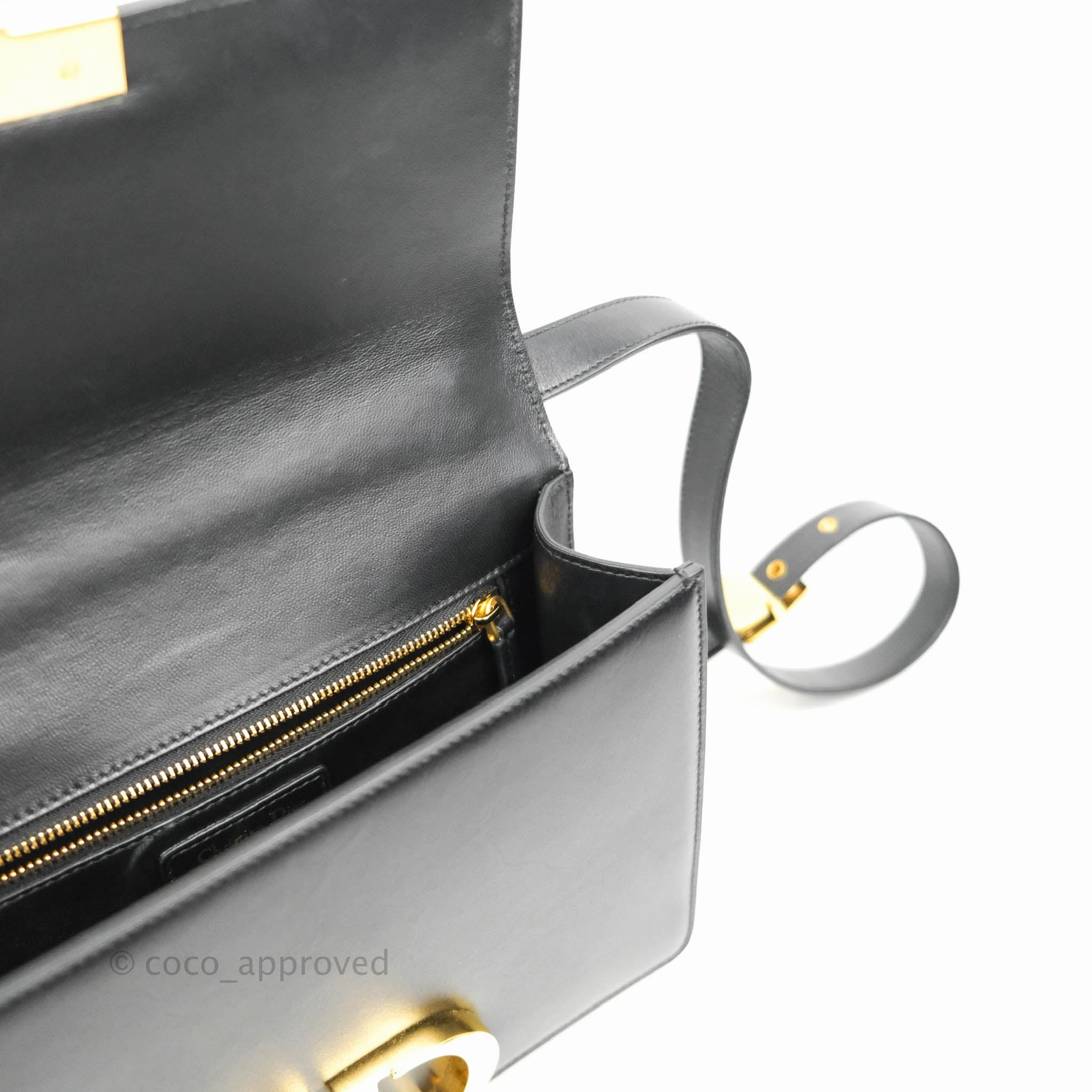 Dior 30 Montaigne Bag Black Calfskin Gold Hardware