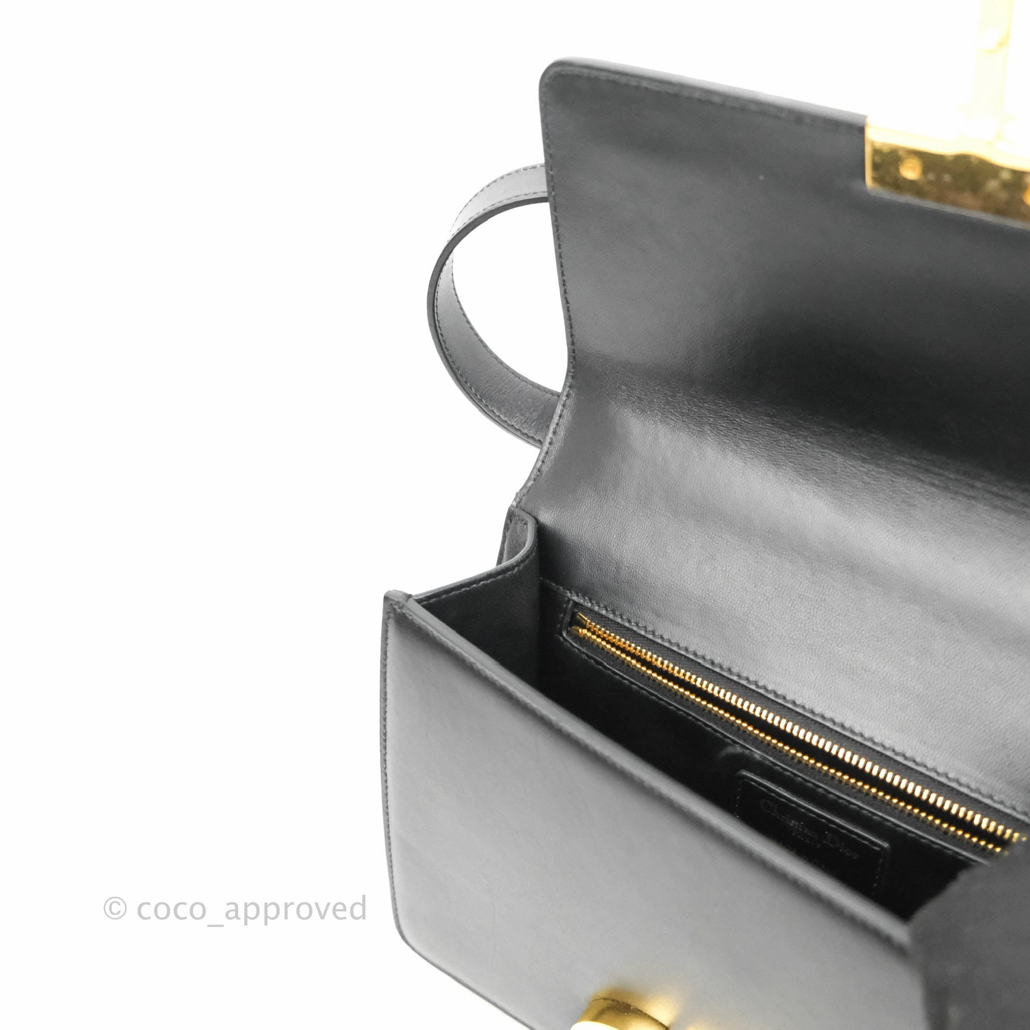 Dior 30 Montaigne Bag Black Calfskin Gold Hardware