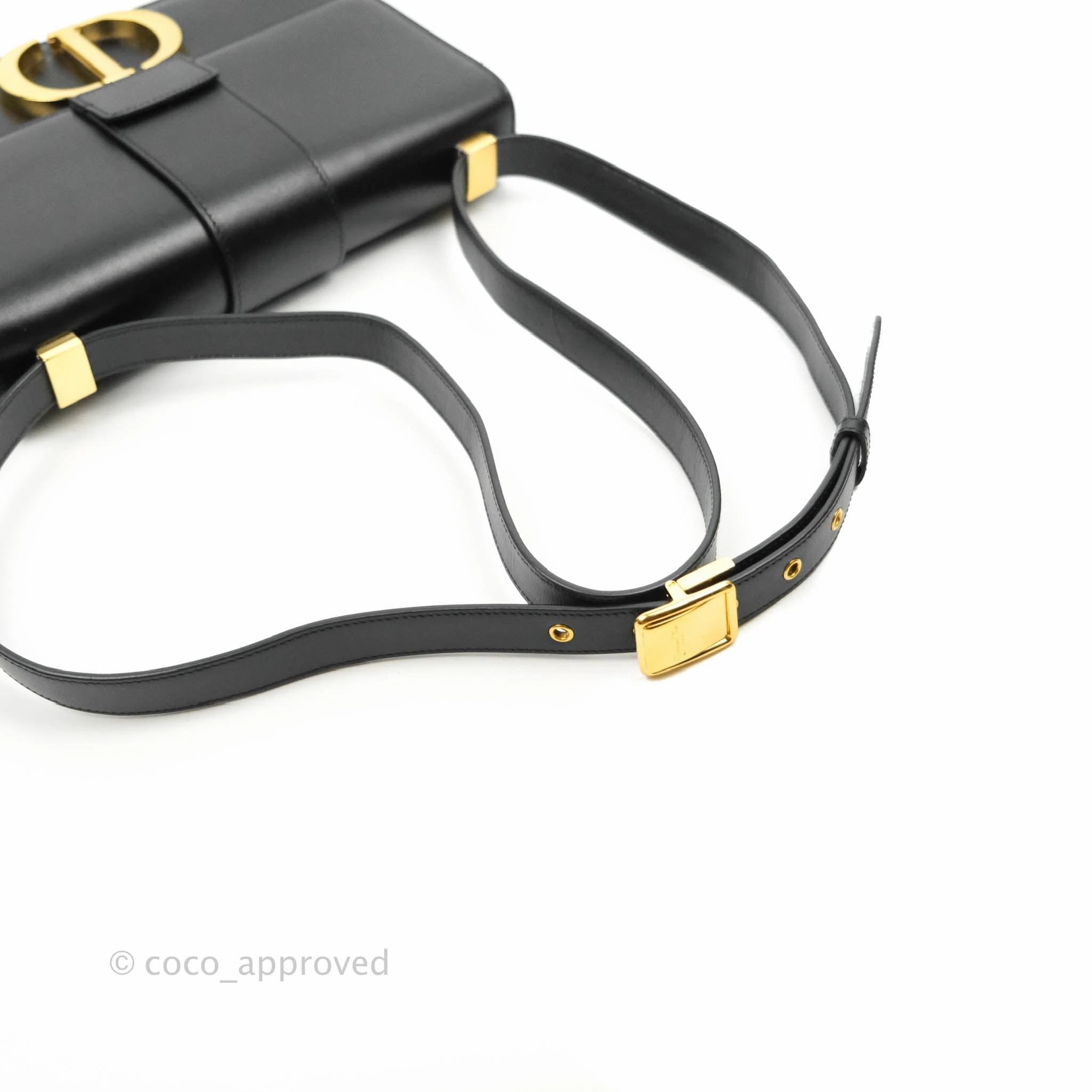 Dior 30 Montaigne Bag Black Calfskin Gold Hardware