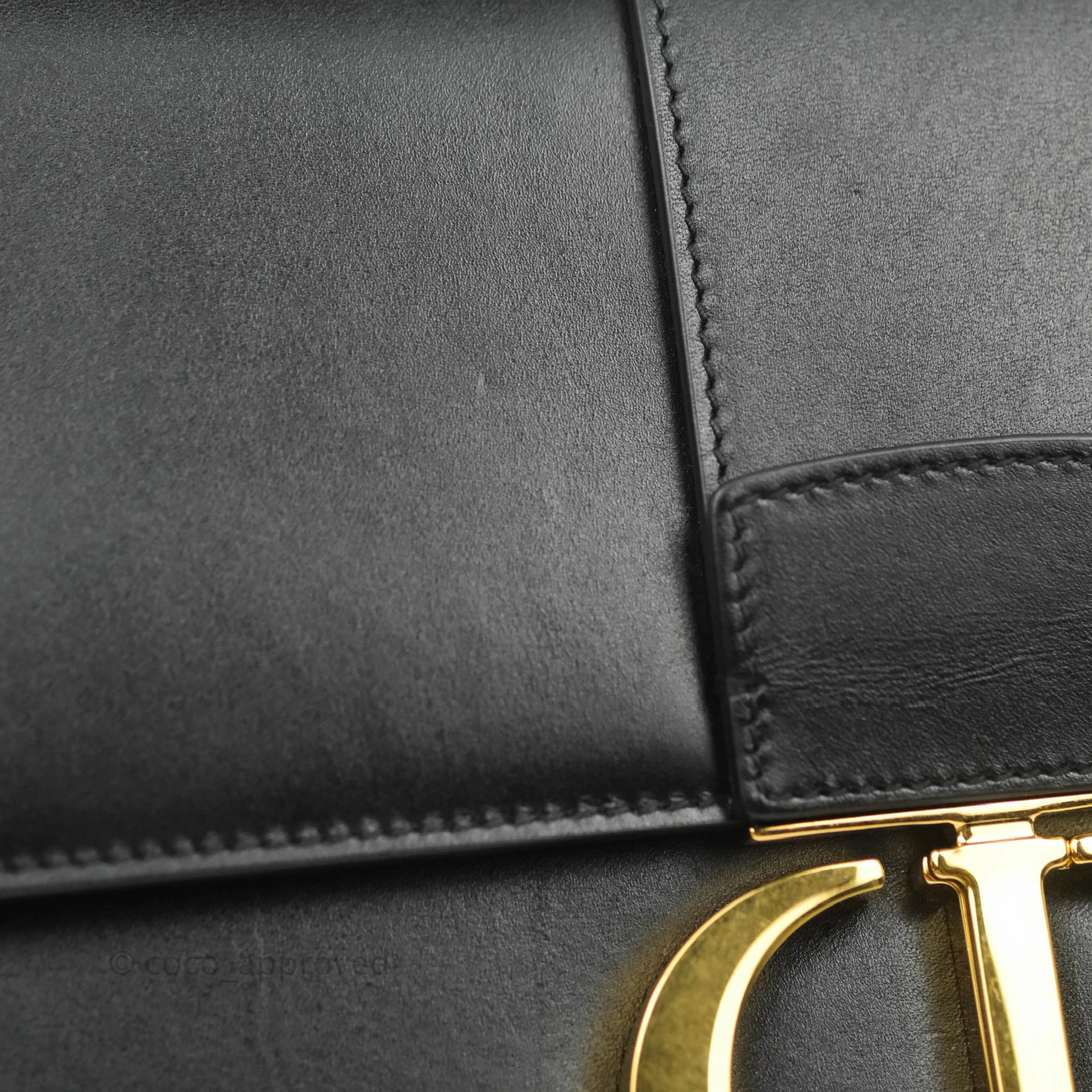 Dior 30 Montaigne Bag Black Calfskin Gold Hardware