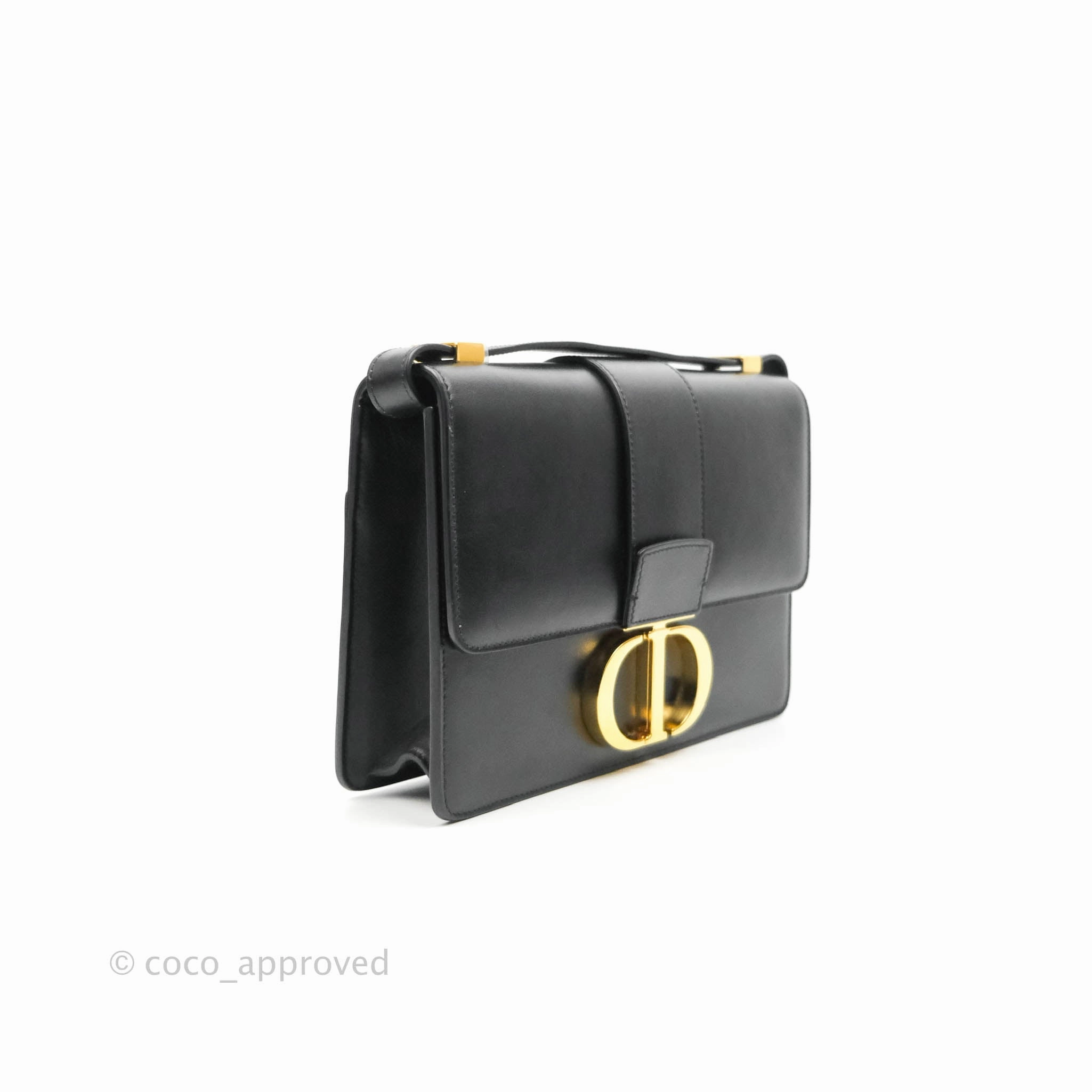 Dior 30 Montaigne Bag Black Calfskin Gold Hardware