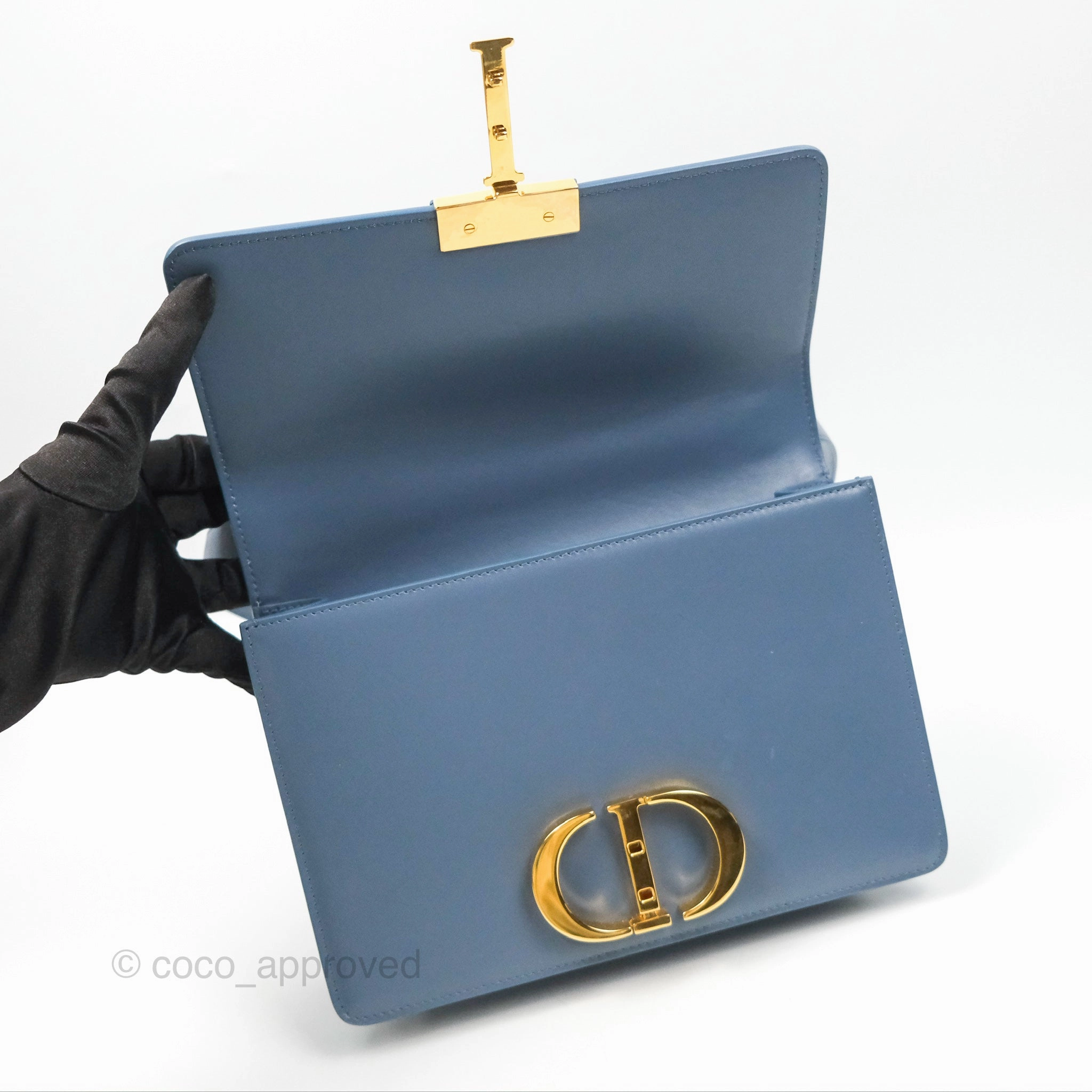 Dior 30 Montaigne Bag Blue Box Calfskin