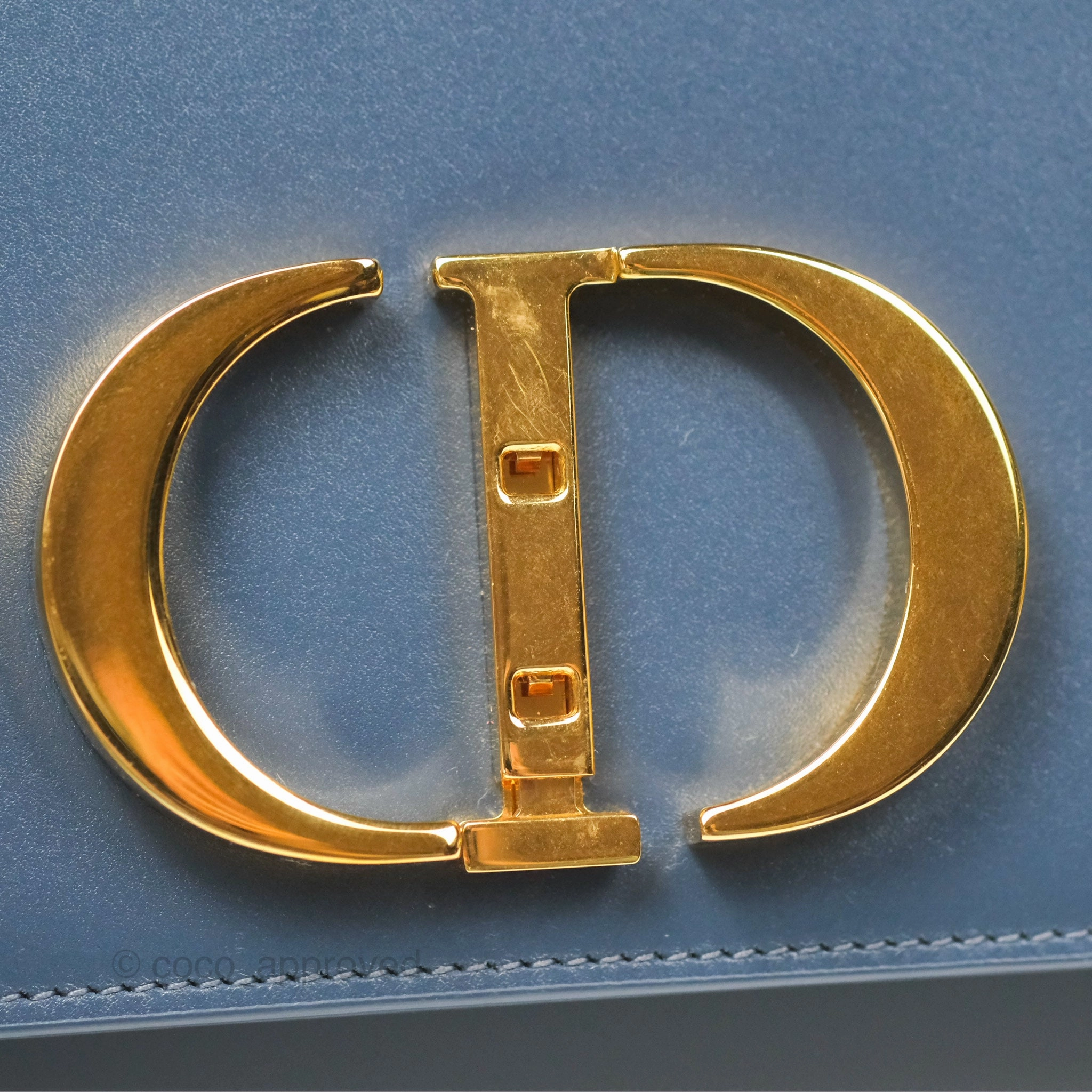 Dior 30 Montaigne Bag Blue Box Calfskin