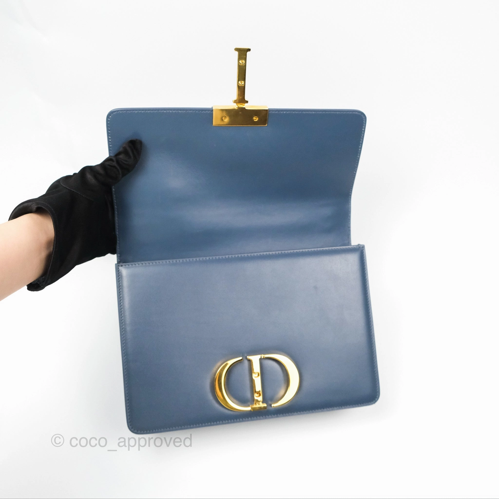 Dior 30 Montaigne Bag Blue Box Calfskin