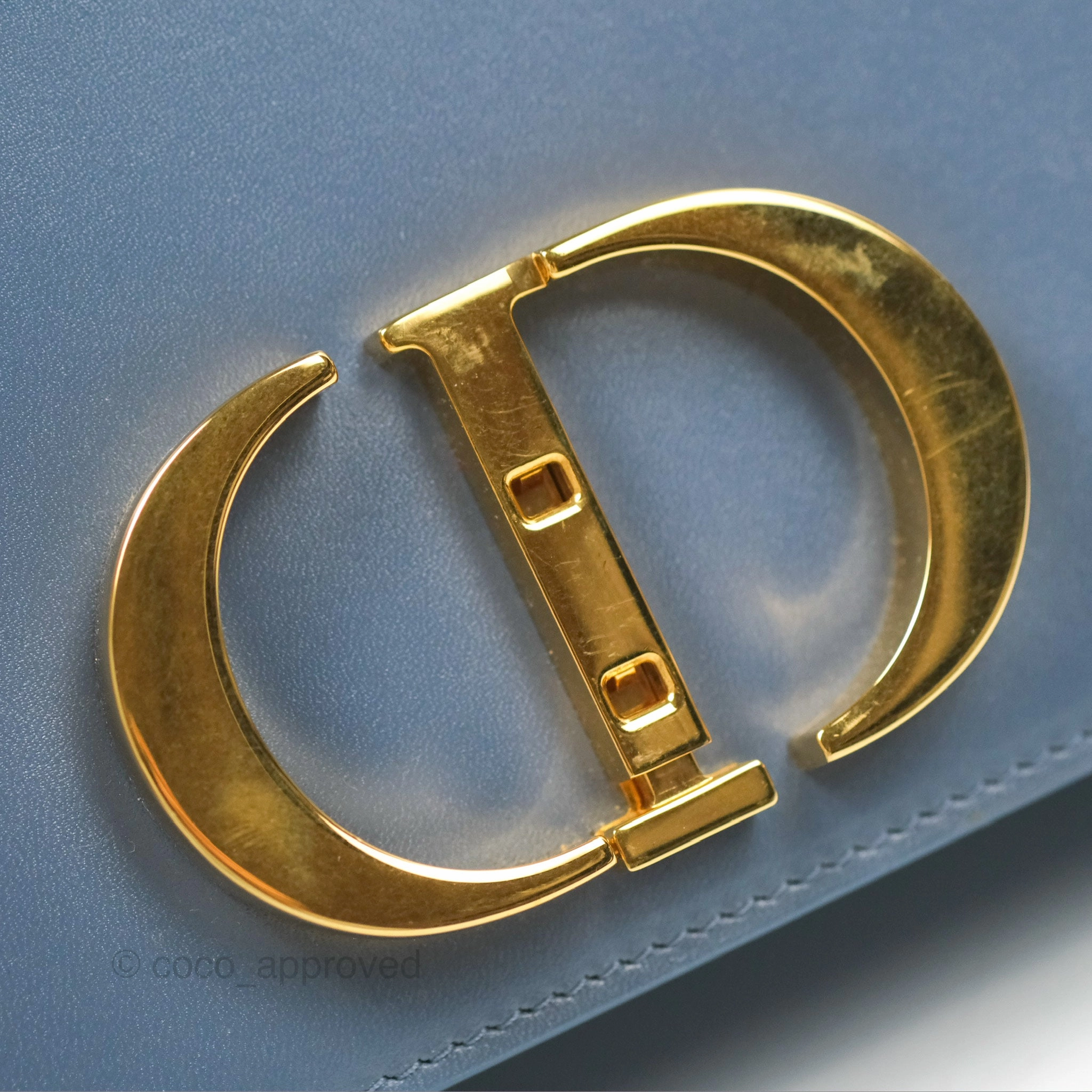 Dior 30 Montaigne Bag Blue Box Calfskin
