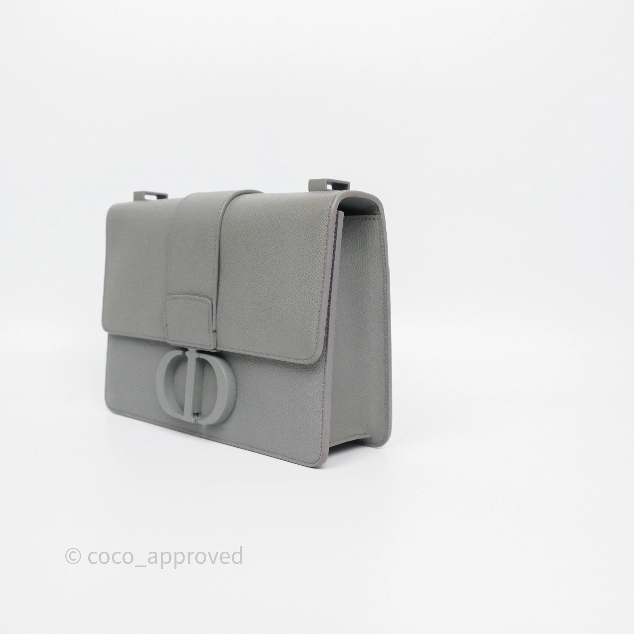 Dior 30 Montaigne Bag Grey Ultra Matte Grained Calfskin