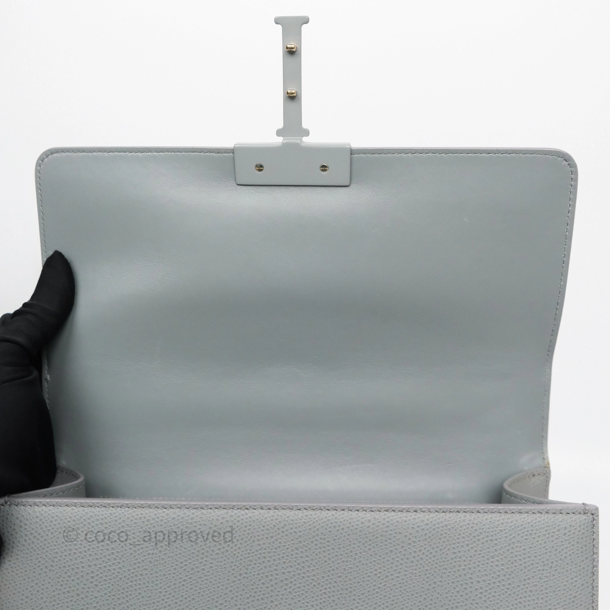 Dior 30 Montaigne Bag Grey Ultra Matte Grained Calfskin