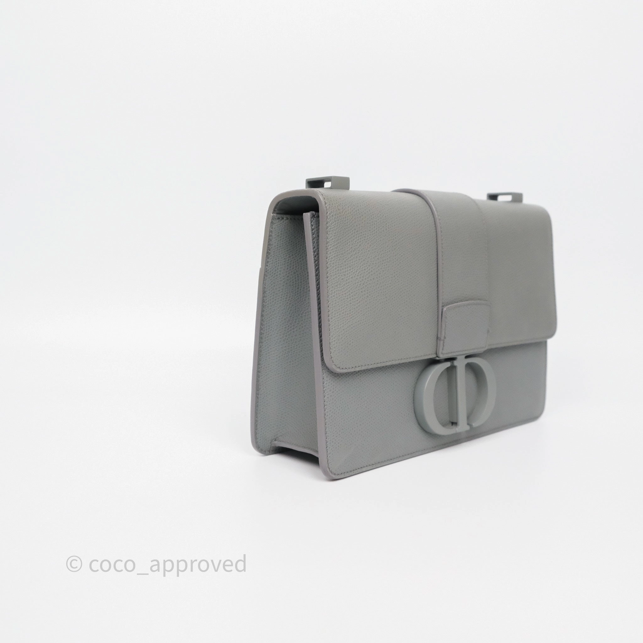 Dior 30 Montaigne Bag Grey Ultra Matte Grained Calfskin