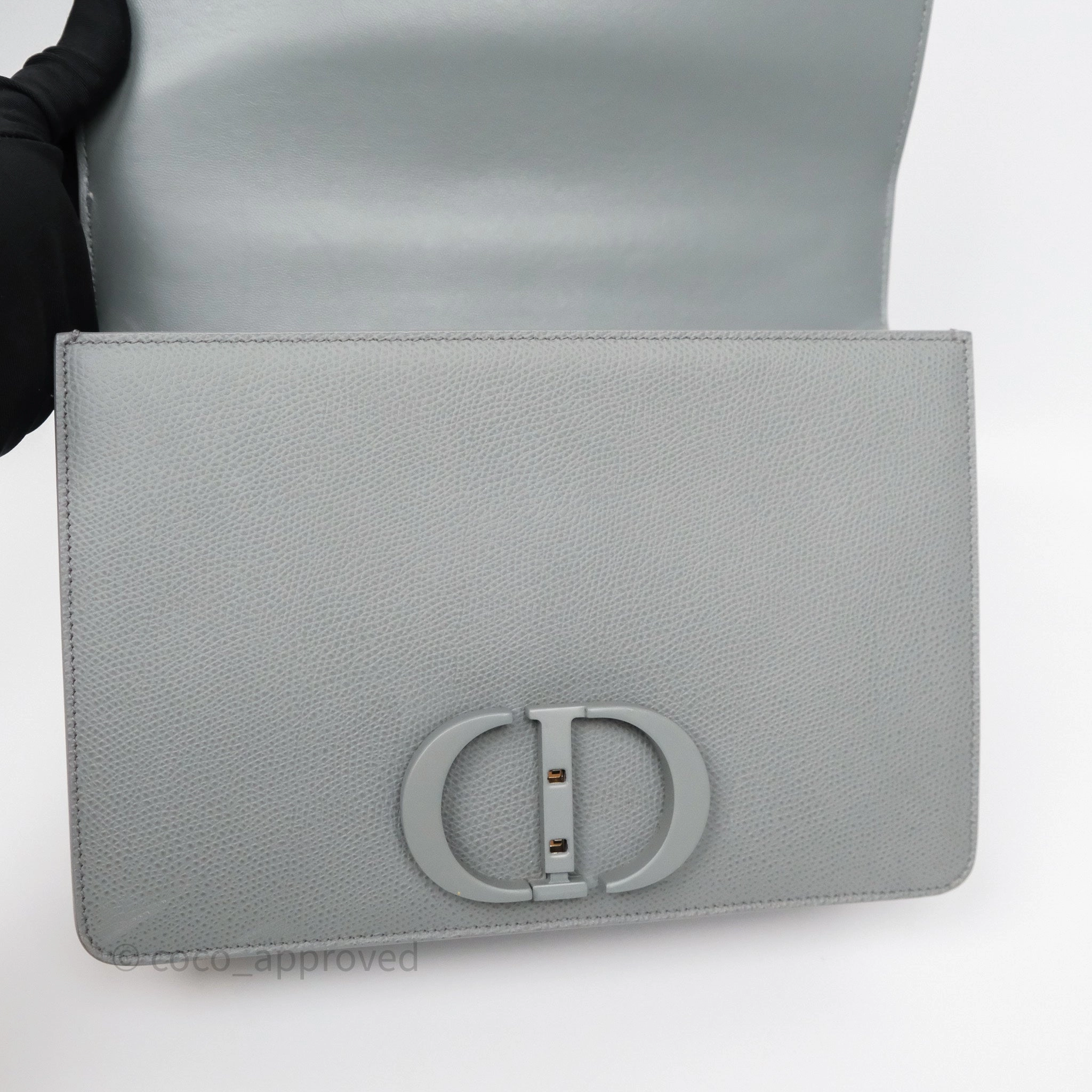 Dior 30 Montaigne Bag Grey Ultra Matte Grained Calfskin