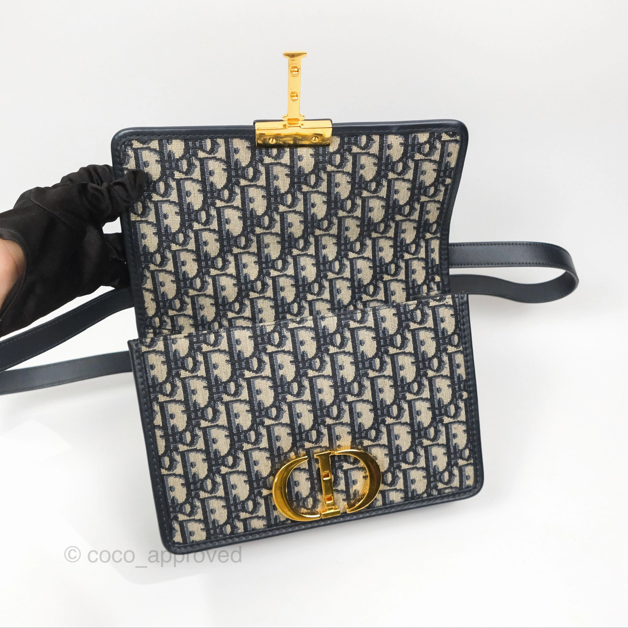 Dior 30 Montaigne Bag Navy Dior Oblique Jacquard