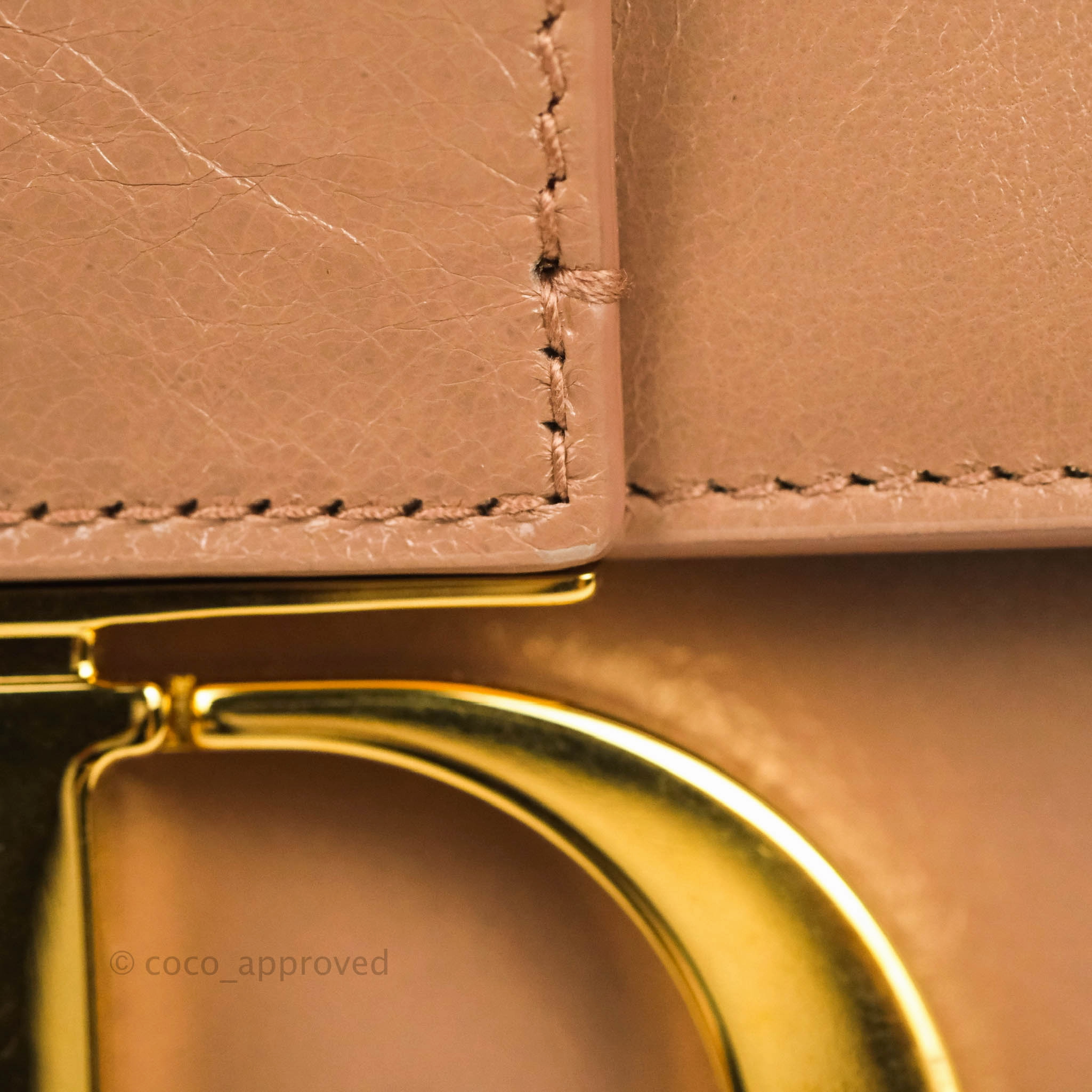 Dior 30 Montaigne Bag Rose Des Vents Crinkled Calfskin Gold Hardware
