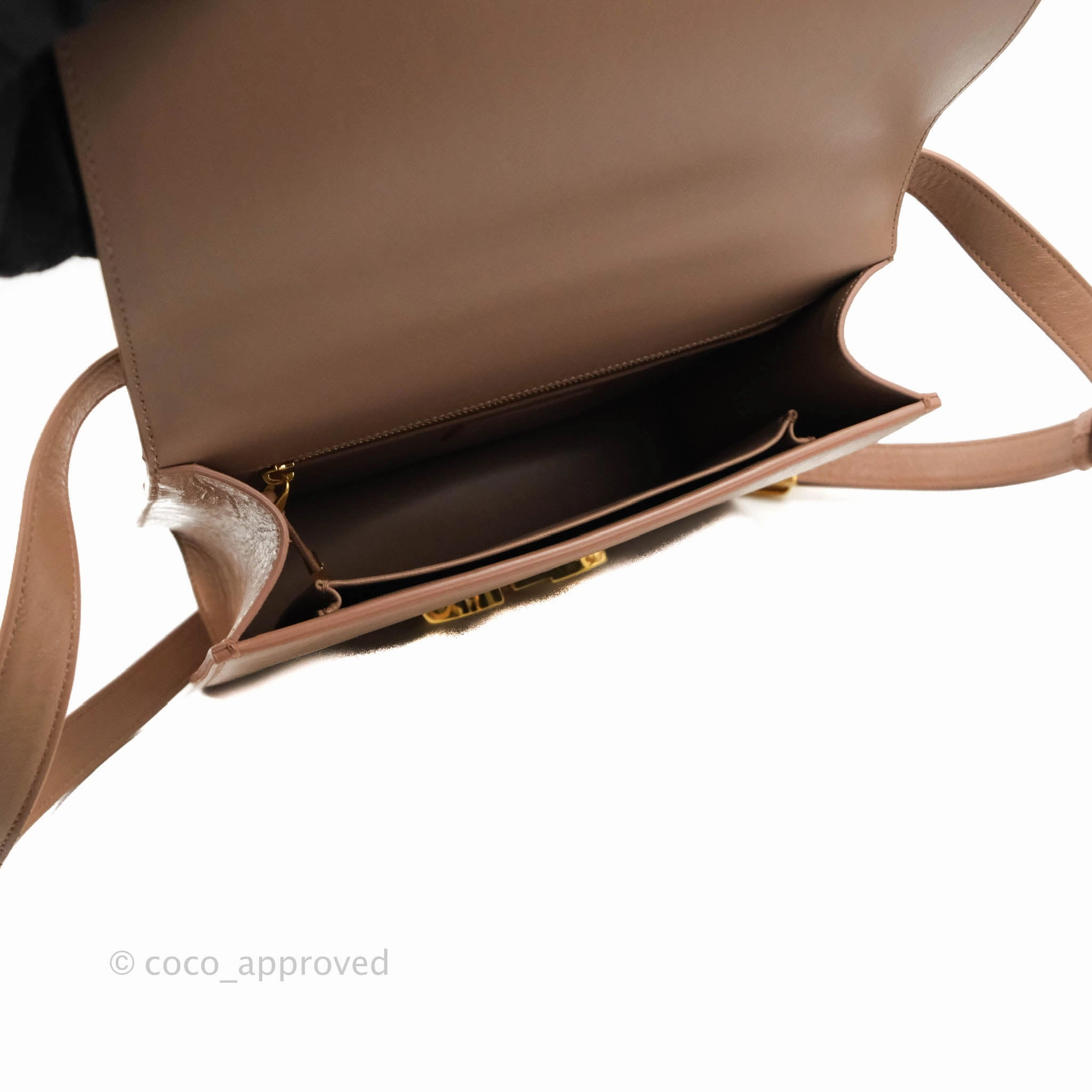 Dior 30 Montaigne Bag Rose Des Vents Crinkled Calfskin Gold Hardware