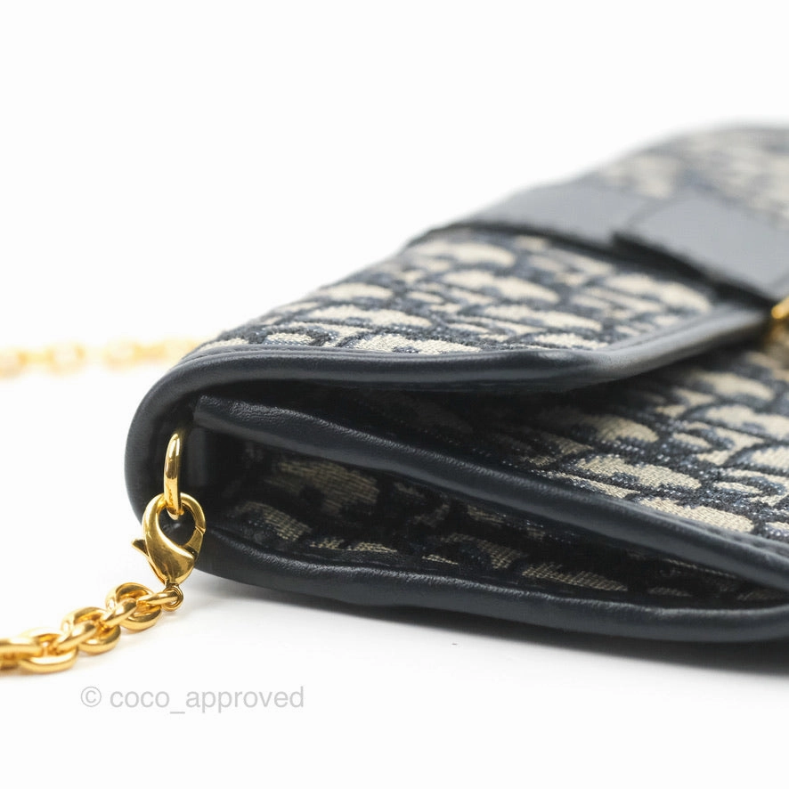 Dior 30 Montaigne Clutch Navy Oblique Canvas