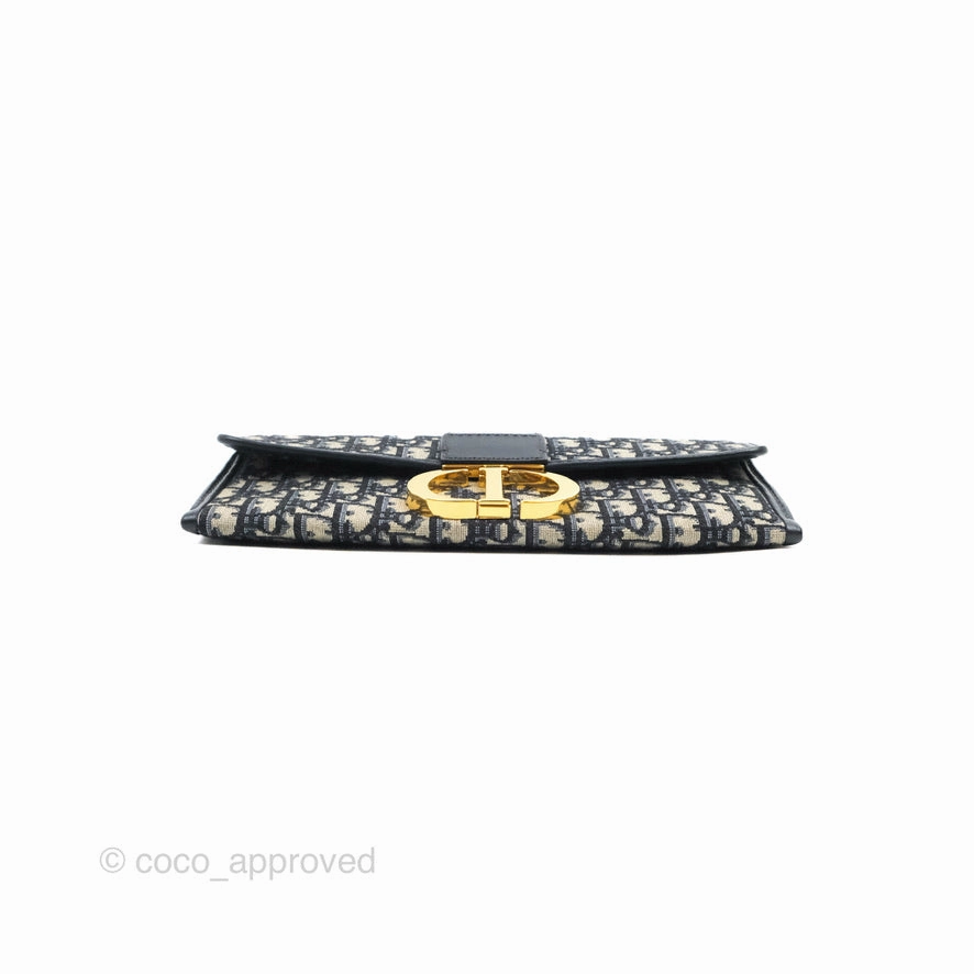 Dior 30 Montaigne Clutch Navy Oblique Canvas