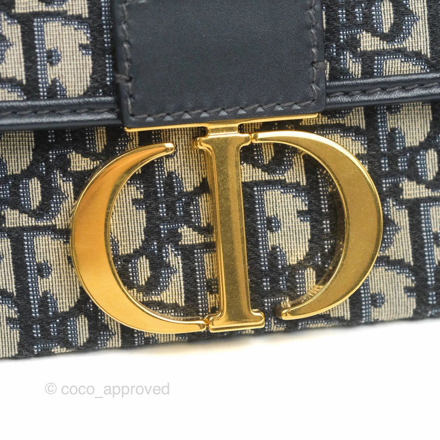 Dior 30 Montaigne Clutch Navy Oblique Canvas