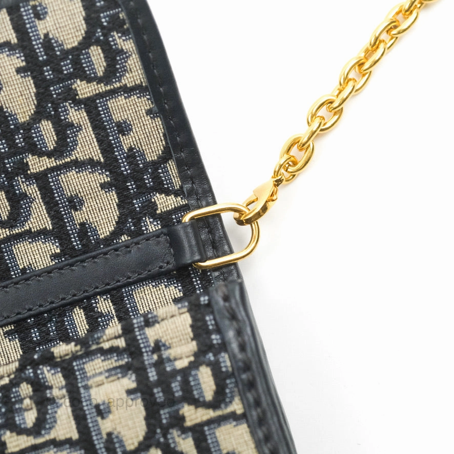 Dior 30 Montaigne Clutch Navy Oblique Canvas