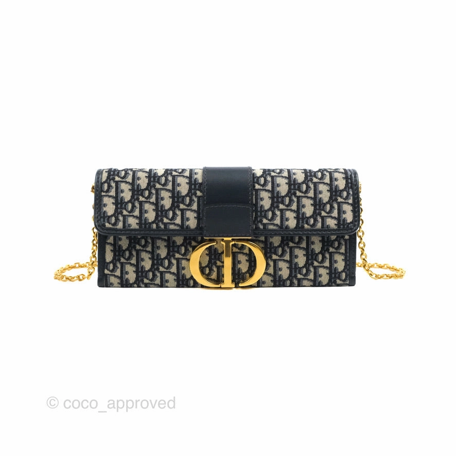 Dior 30 Montaigne Clutch Navy Oblique Canvas