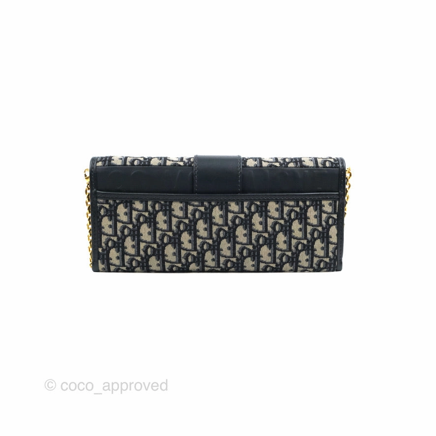 Dior 30 Montaigne Clutch Navy Oblique Canvas