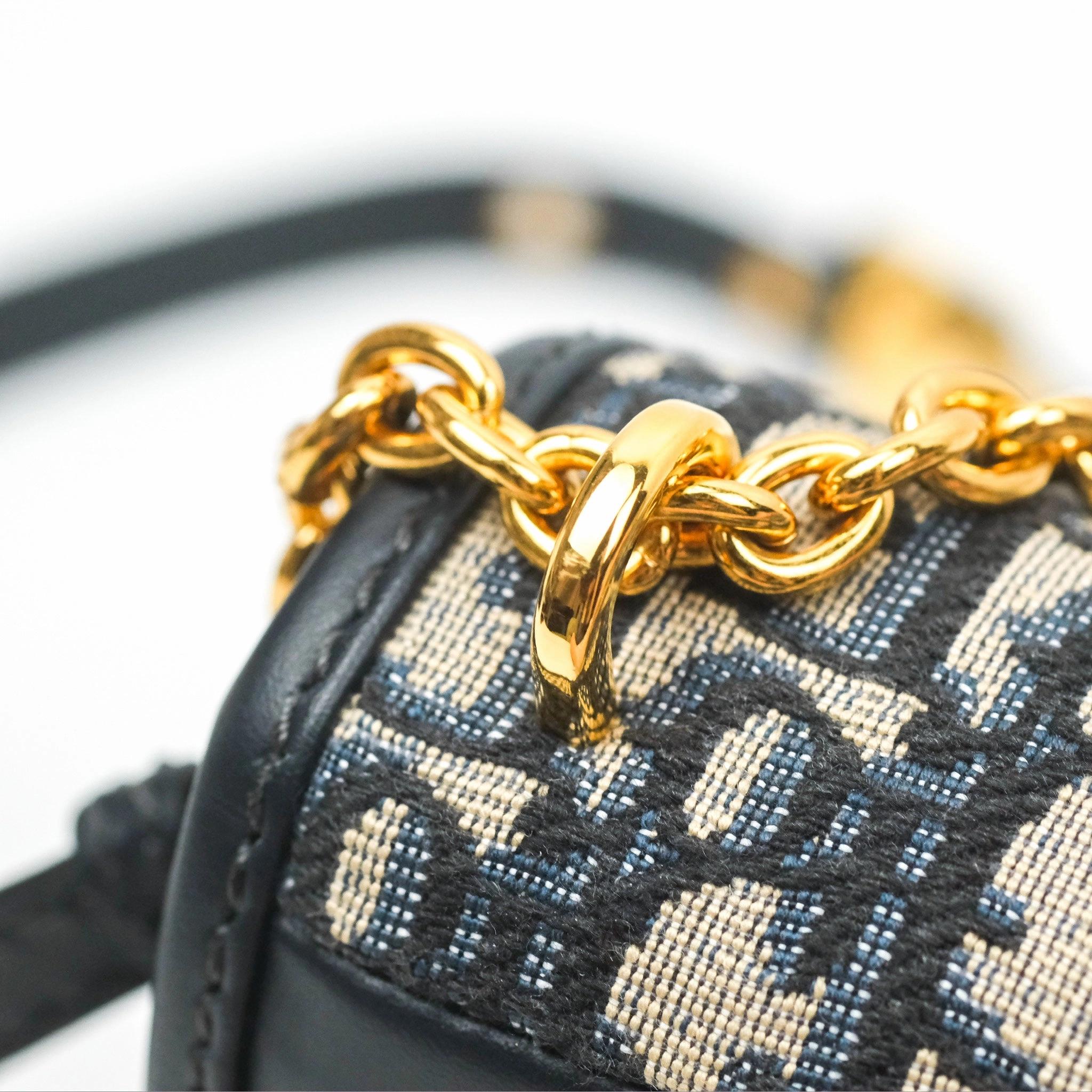 Dior 30 Montaigne East-West Bag With Chain Blue Dior Oblique Jacquard