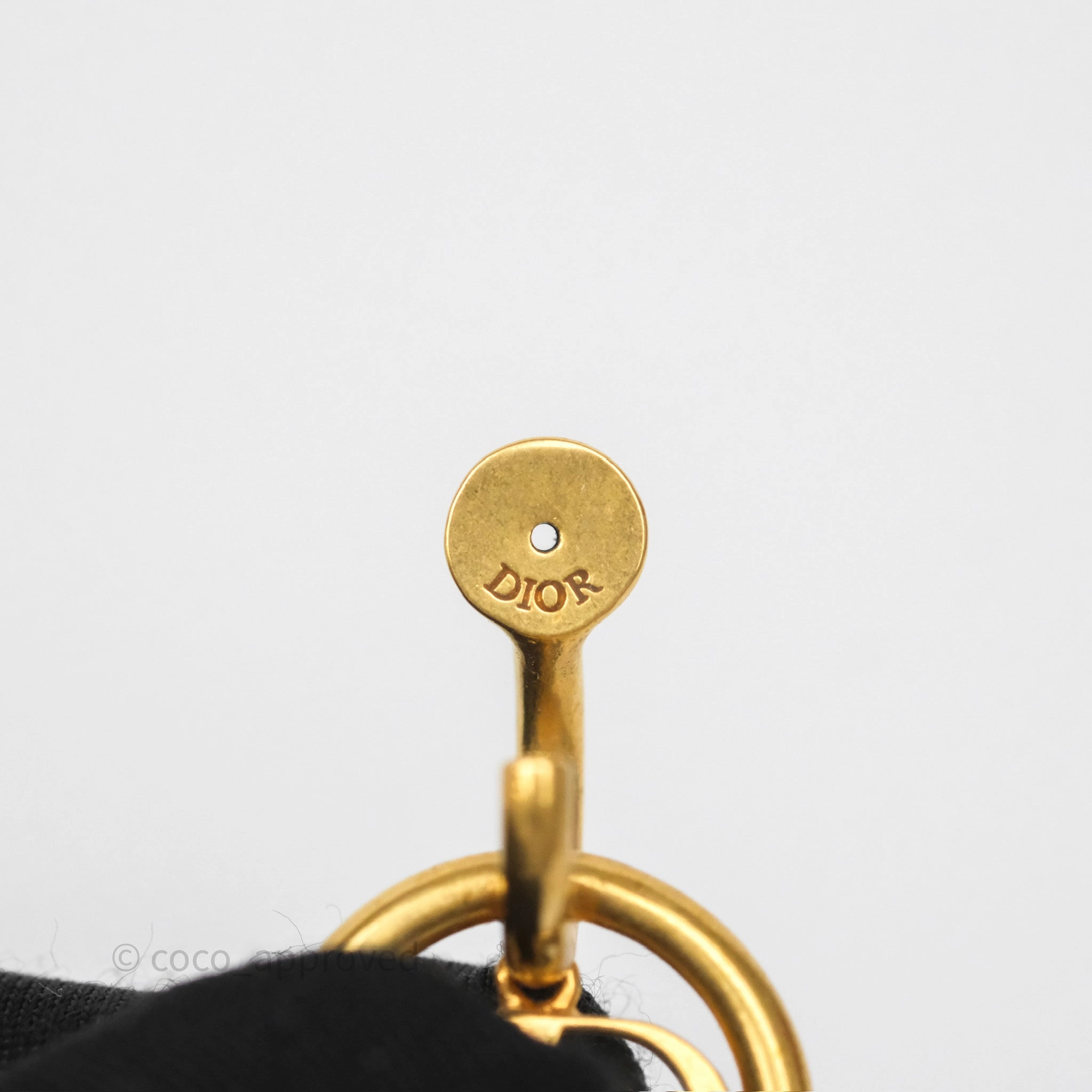 Dior 30 Montaigne Pearl Drop Earrings Aged Gold Tone