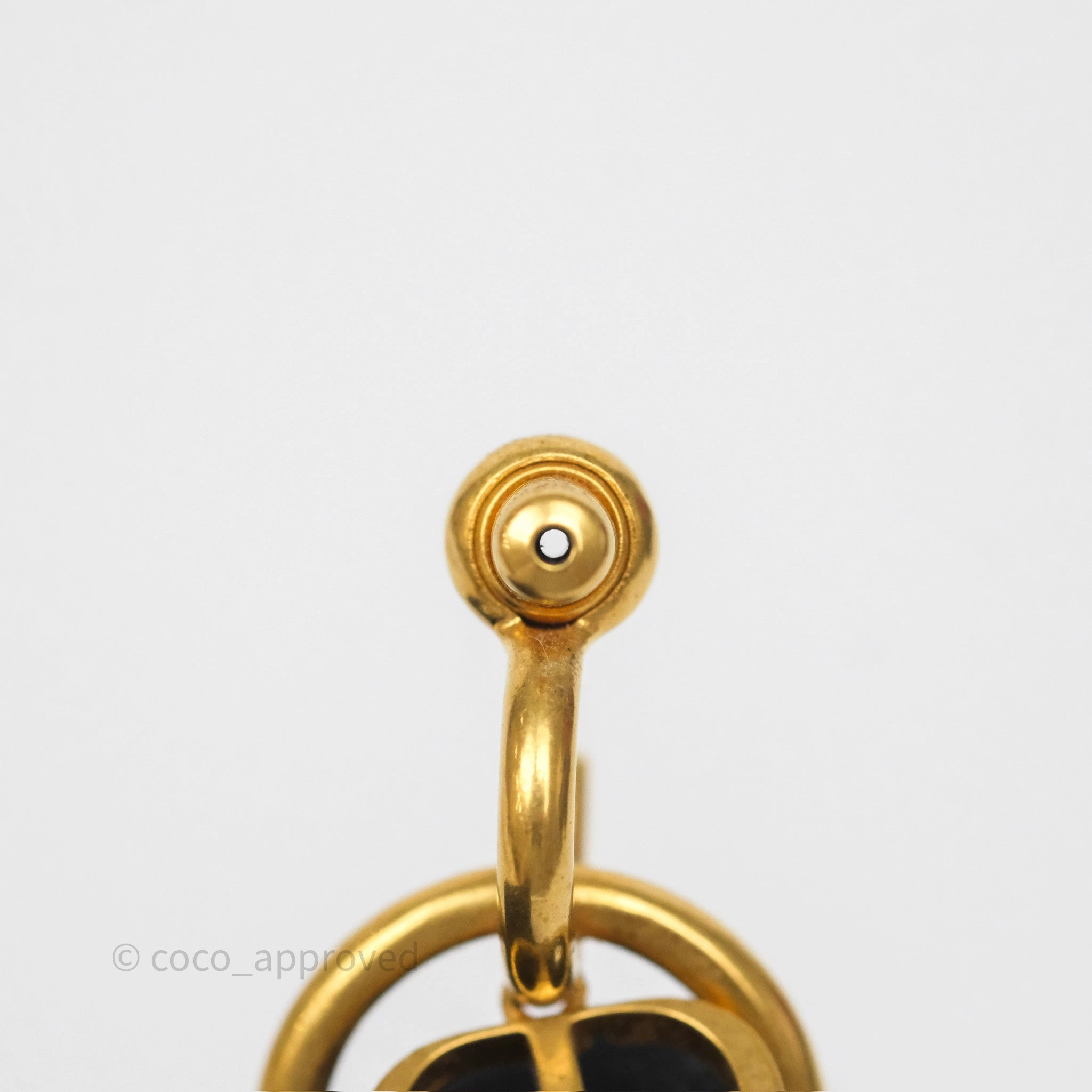 Dior 30 Montaigne Pearl Drop Earrings Aged Gold Tone