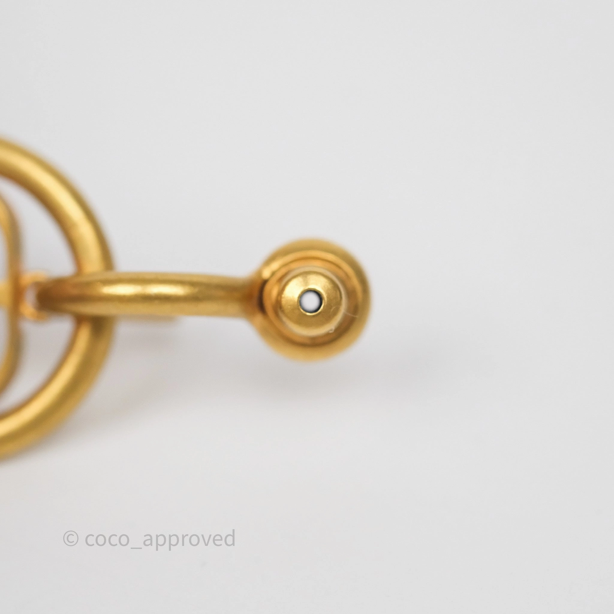 Dior 30 Montaigne Pearl Drop Earrings Aged Gold Tone