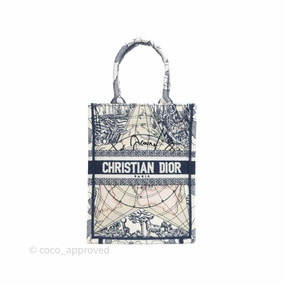 Dior Around The World Vertical Book Tote Blue White