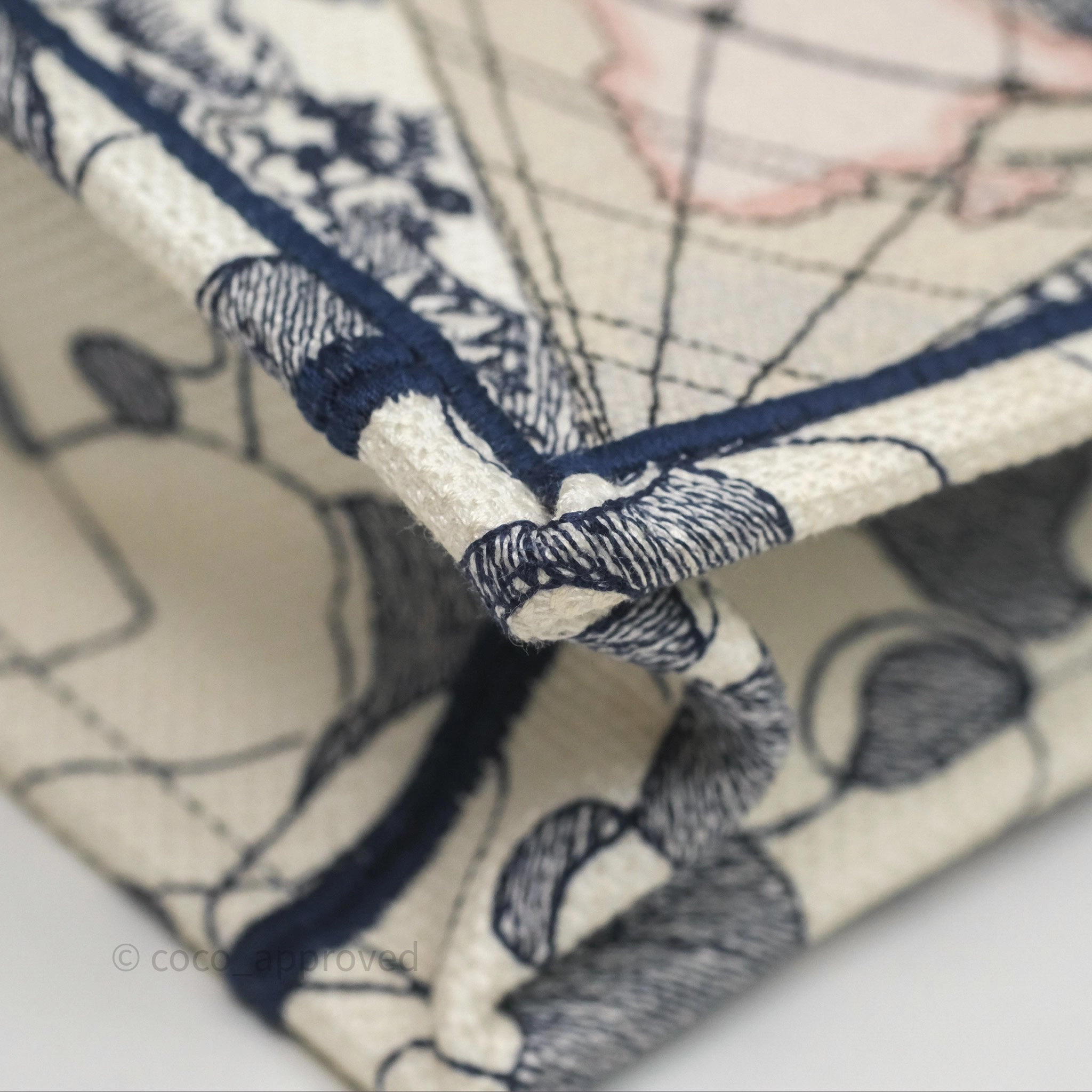 Dior Around The World Vertical Book Tote Blue White