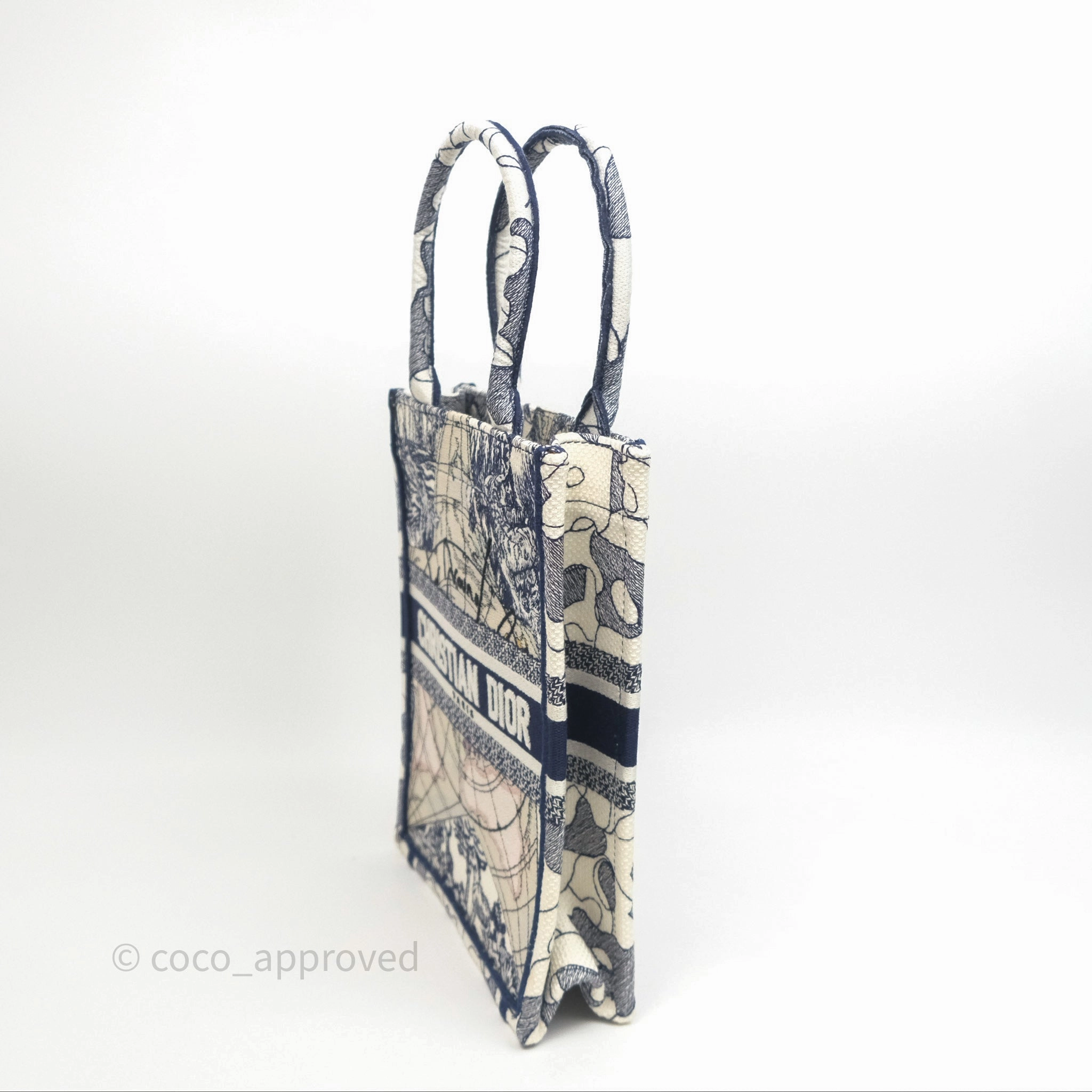 Dior Around The World Vertical Book Tote Blue White