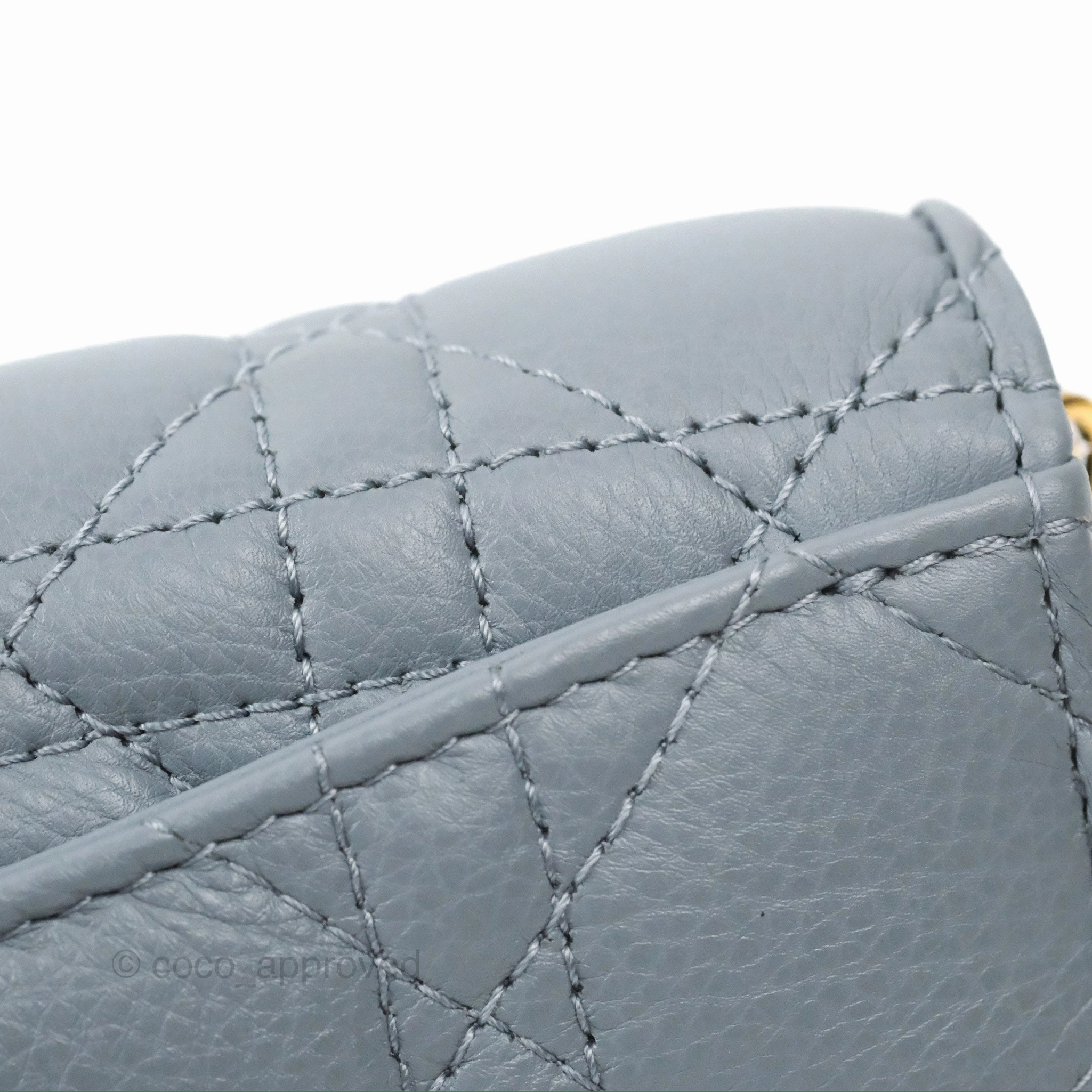 Dior Caro Pouch With Chain Cloud Blue Cannage Calfskin