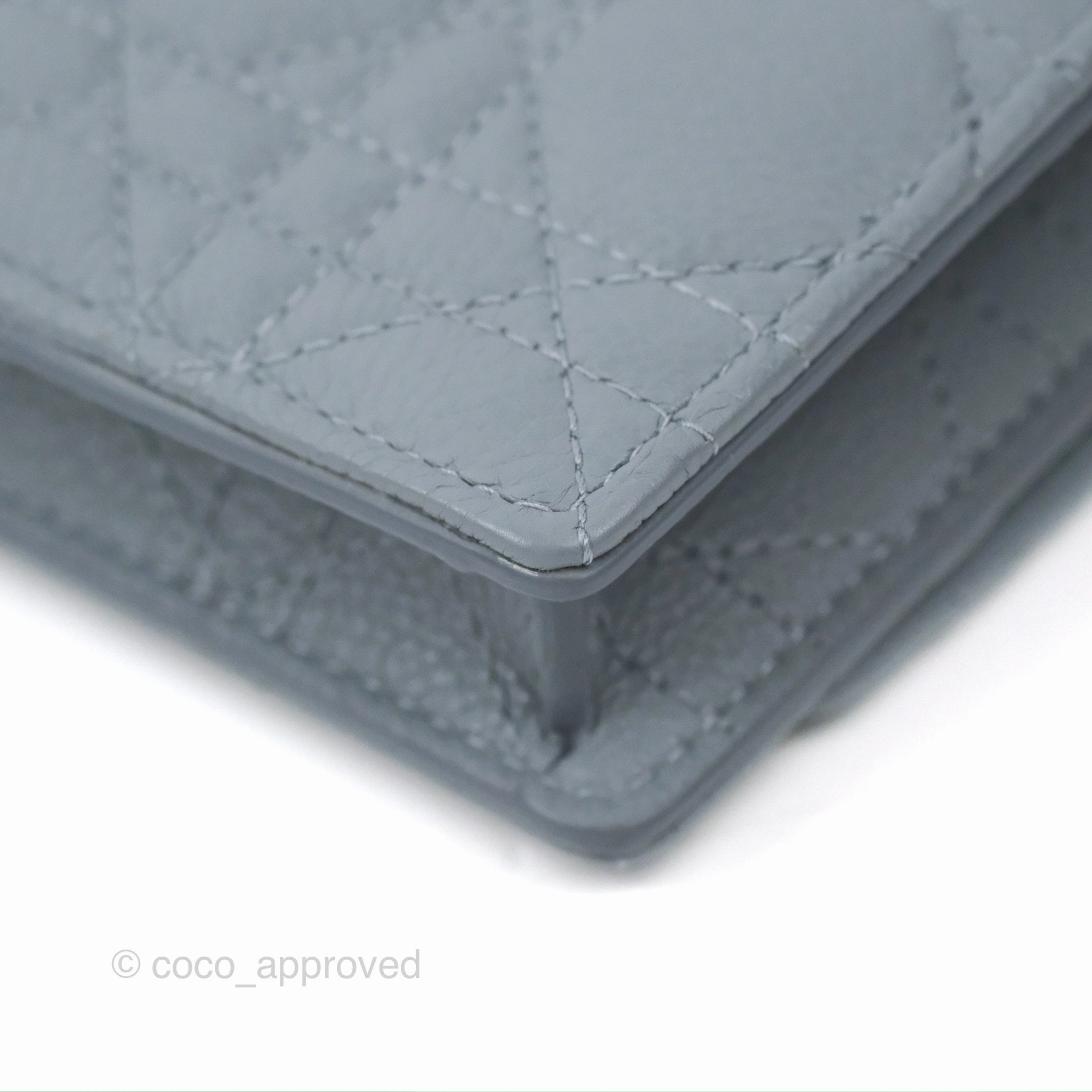 Dior Caro Pouch With Chain Cloud Blue Cannage Calfskin