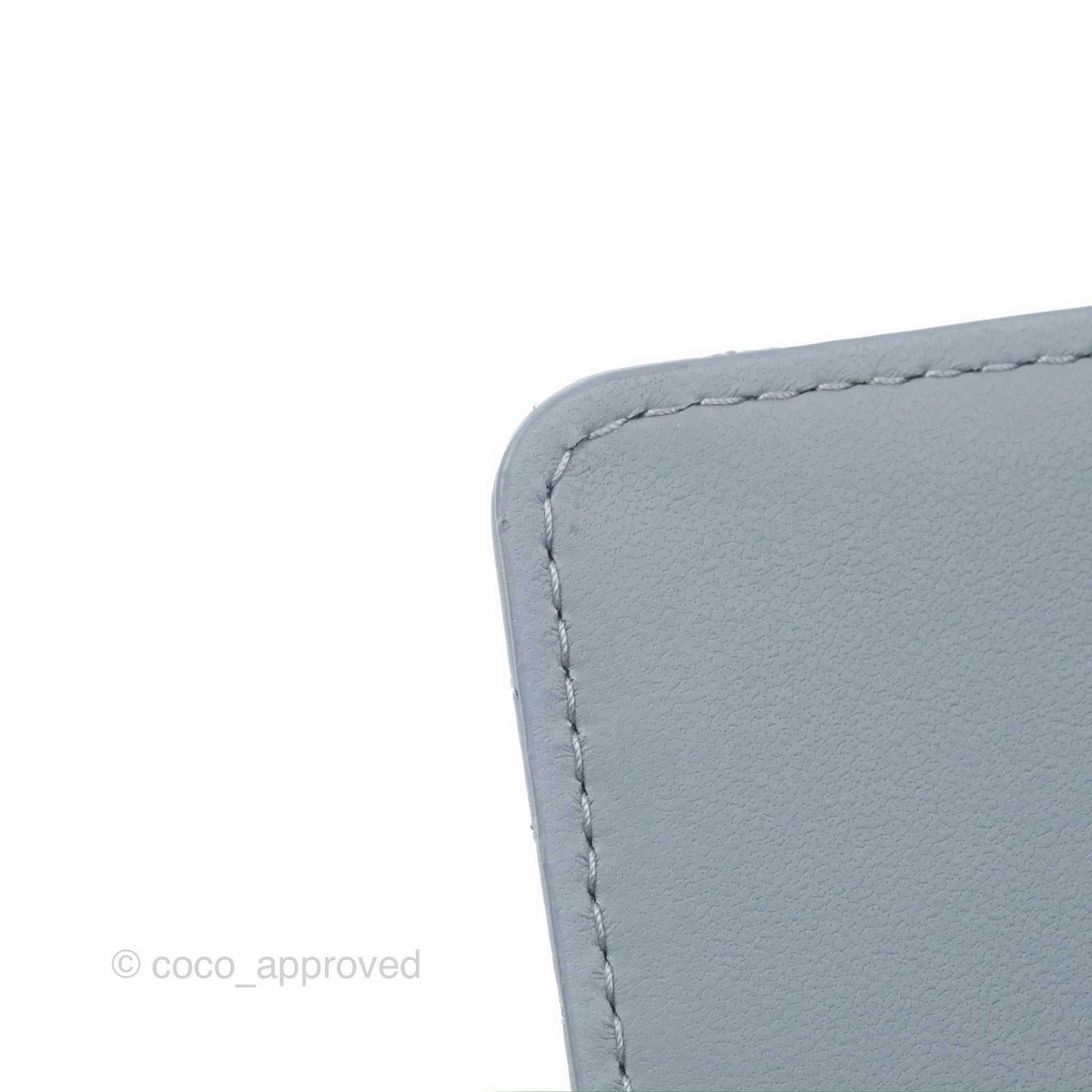 Dior Caro Pouch With Chain Cloud Blue Cannage Calfskin