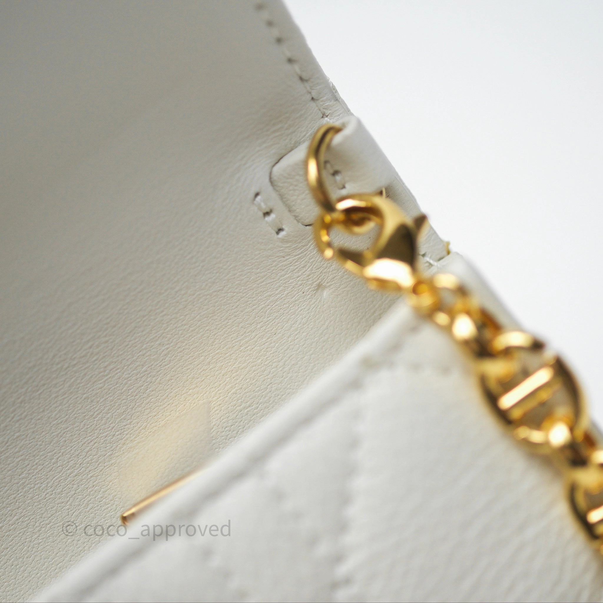Dior Caro Pouch with Chain Latte Supple Cannage Calfskin
