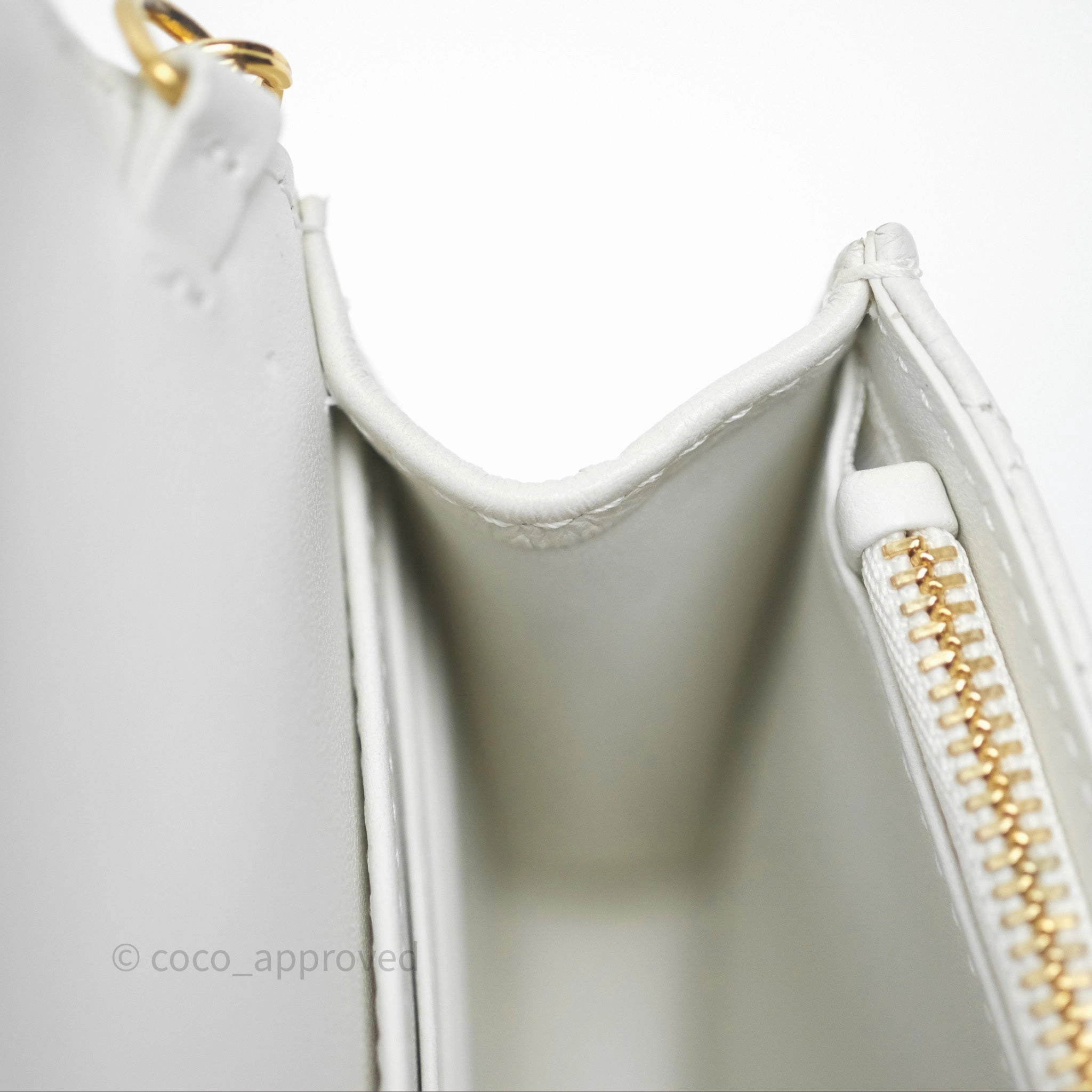 Dior Caro Pouch with Chain Latte Supple Cannage Calfskin