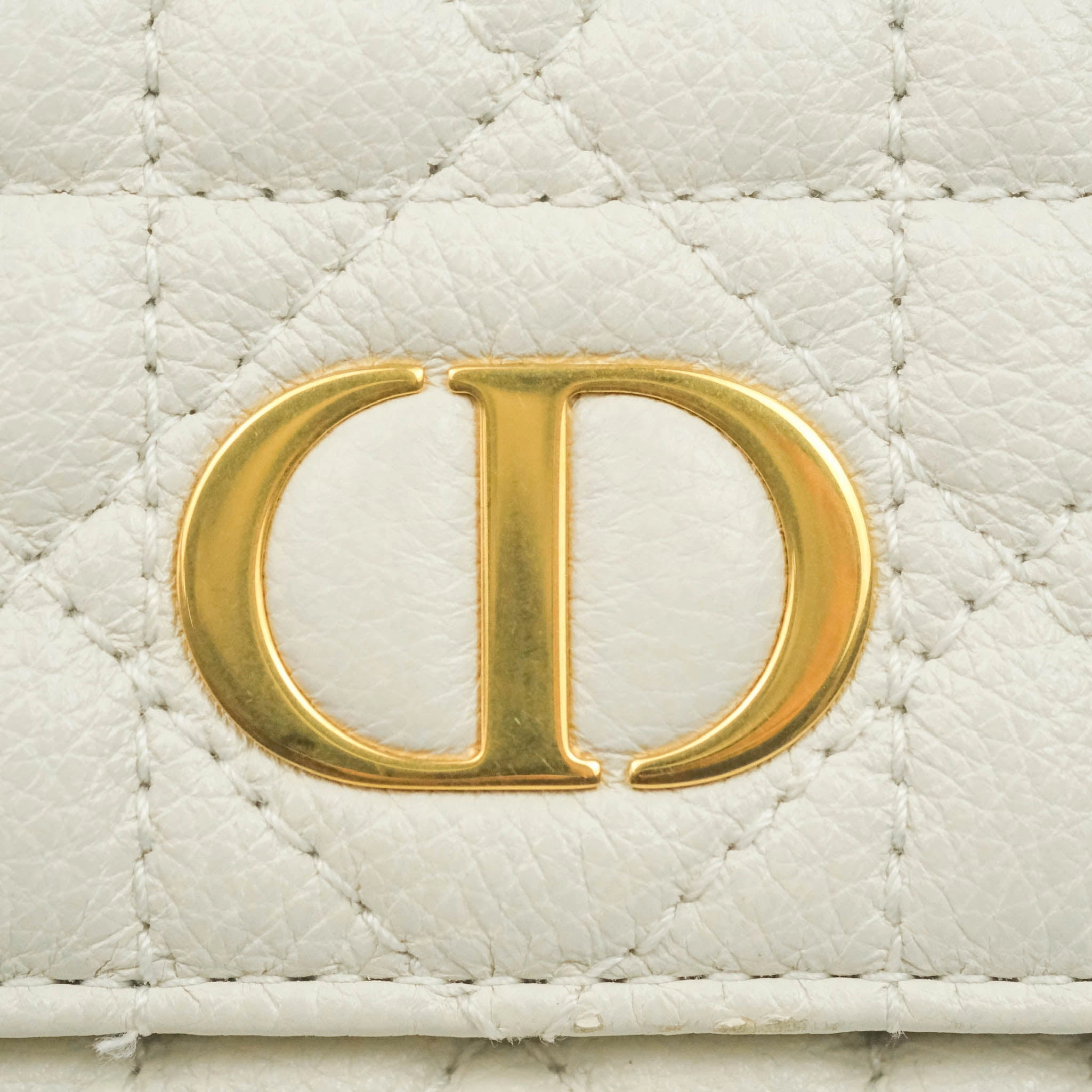 Dior Caro Pouch with Chain Latte Supple Cannage Calfskin