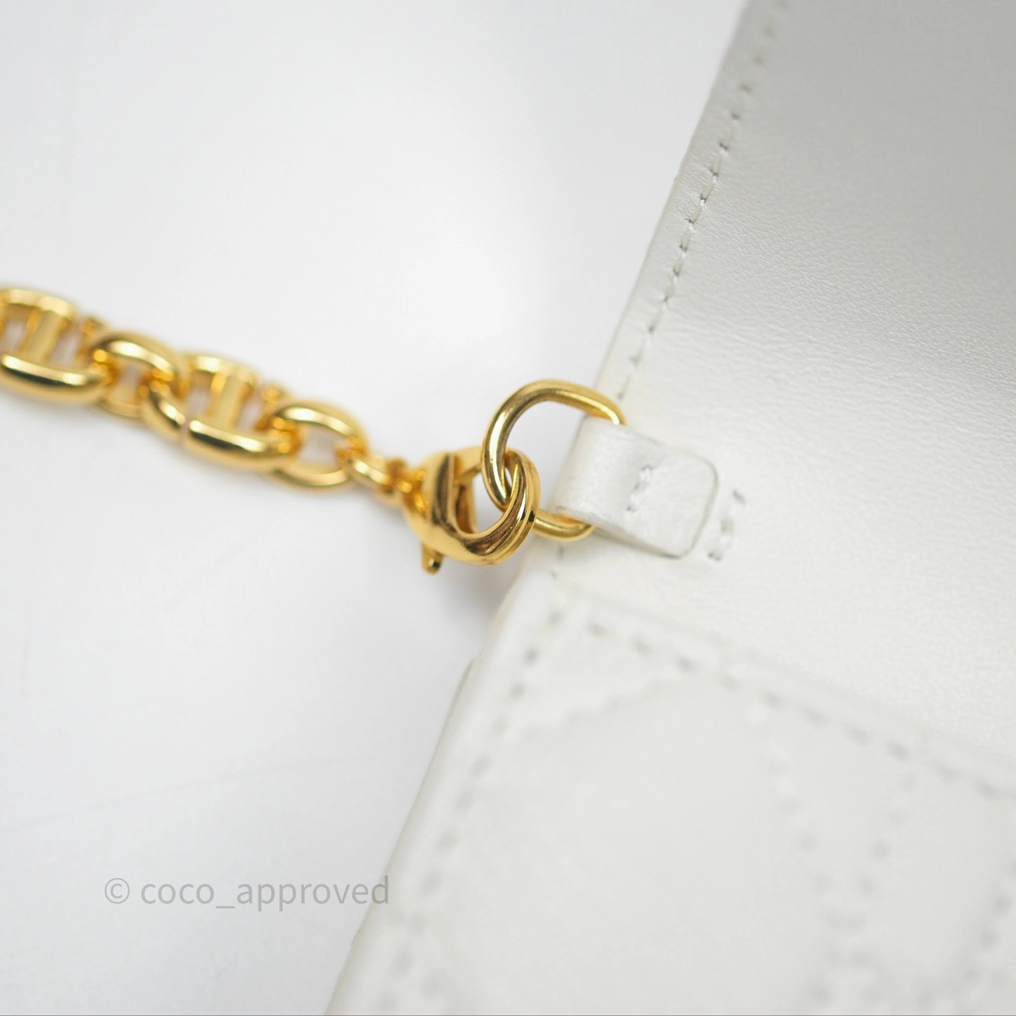 Dior Caro Pouch with Chain Latte Supple Cannage Calfskin