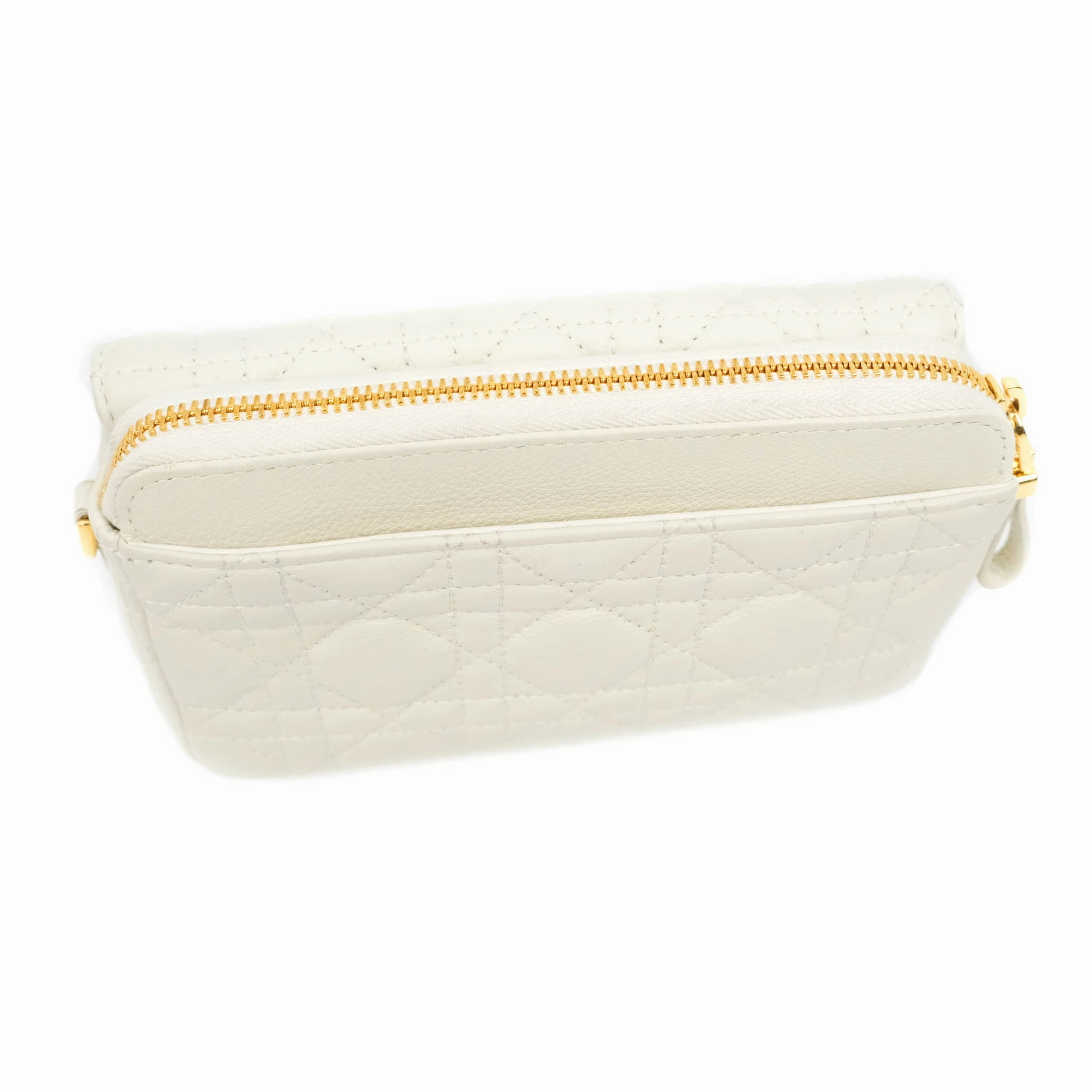 Dior Caro Pouch with Chain Latte Supple Cannage Calfskin