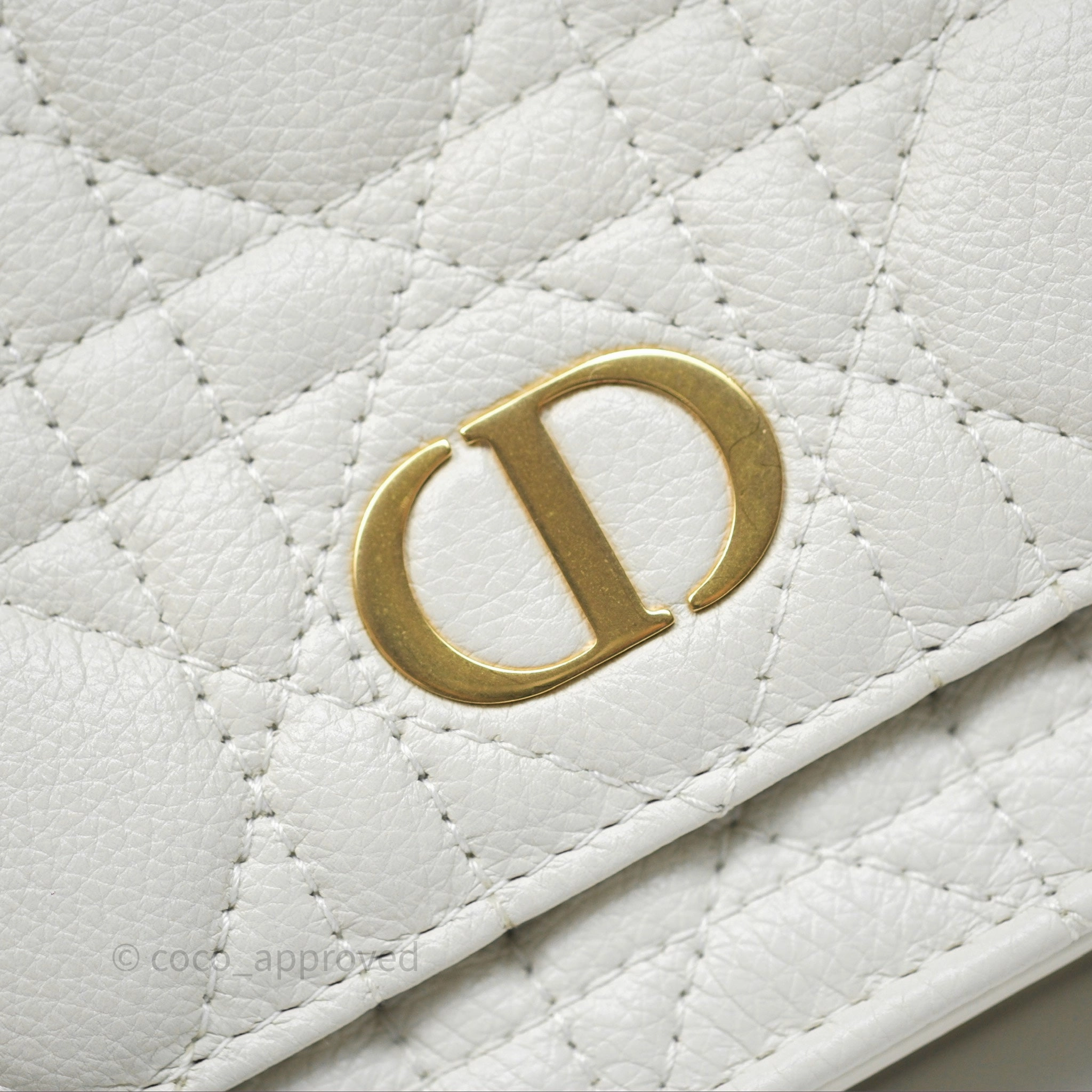 Dior Caro Pouch with Chain Latte Supple Cannage Calfskin