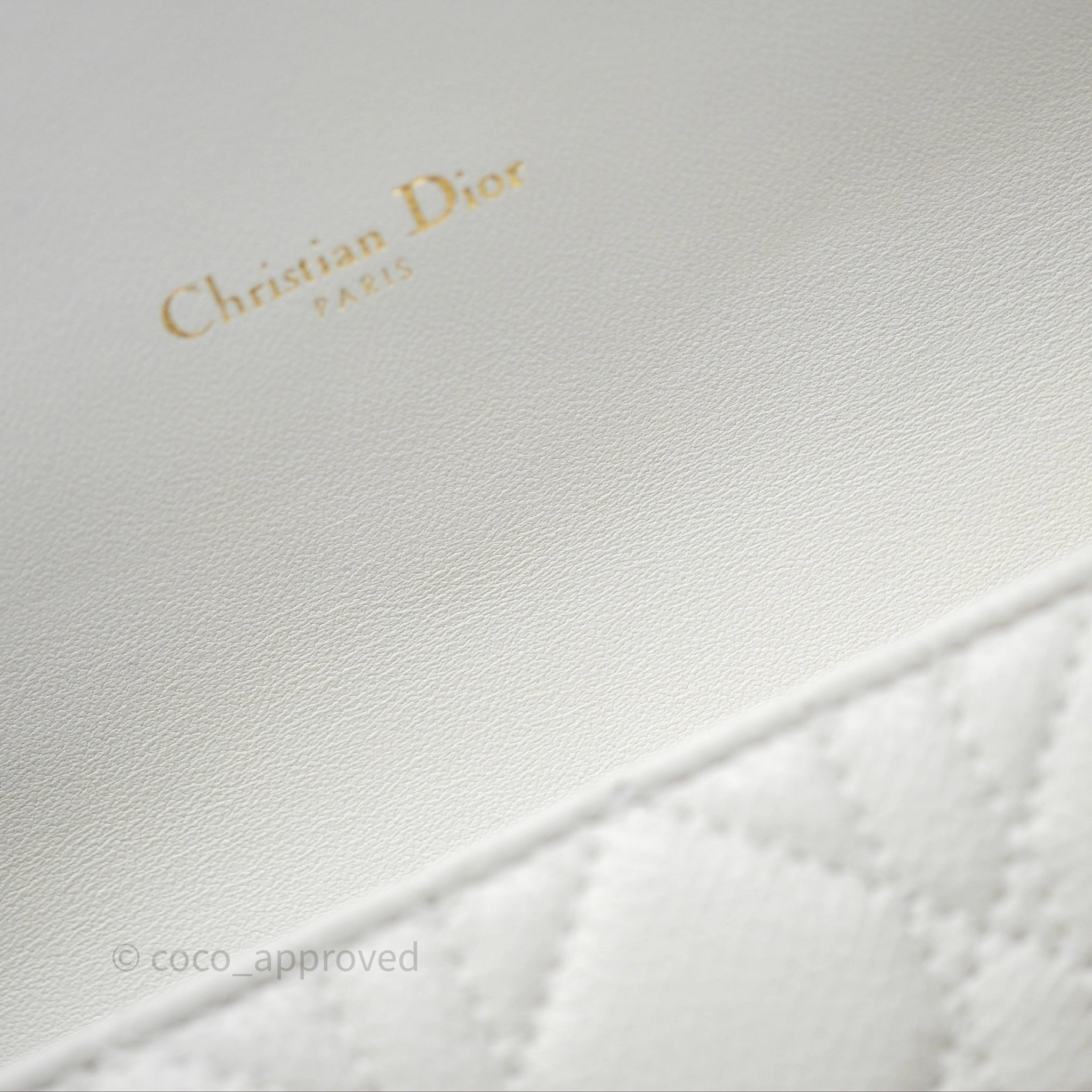 Dior Caro Pouch with Chain Latte Supple Cannage Calfskin