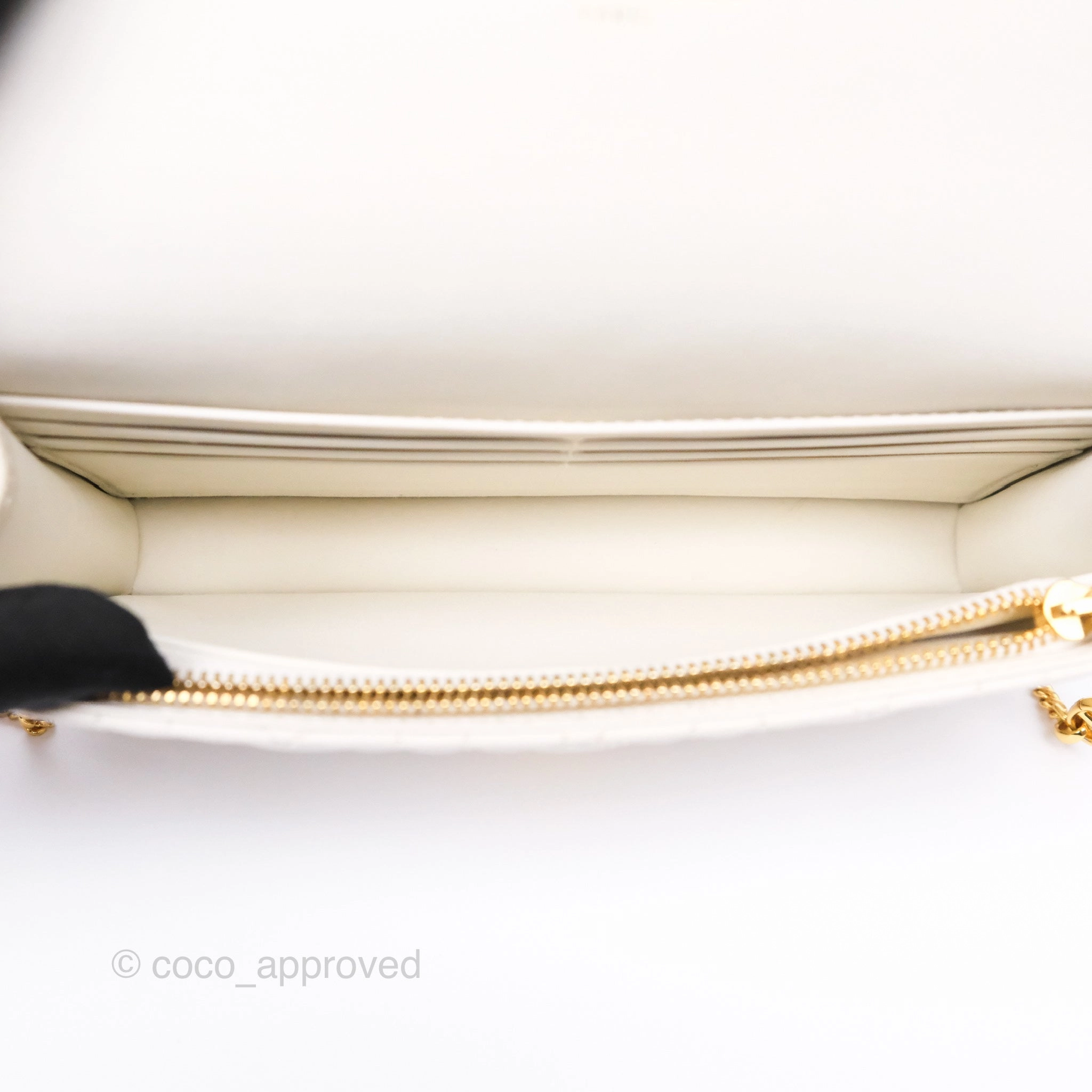 Dior Caro Pouch With Chain Latte Supple Cannage Calfskin