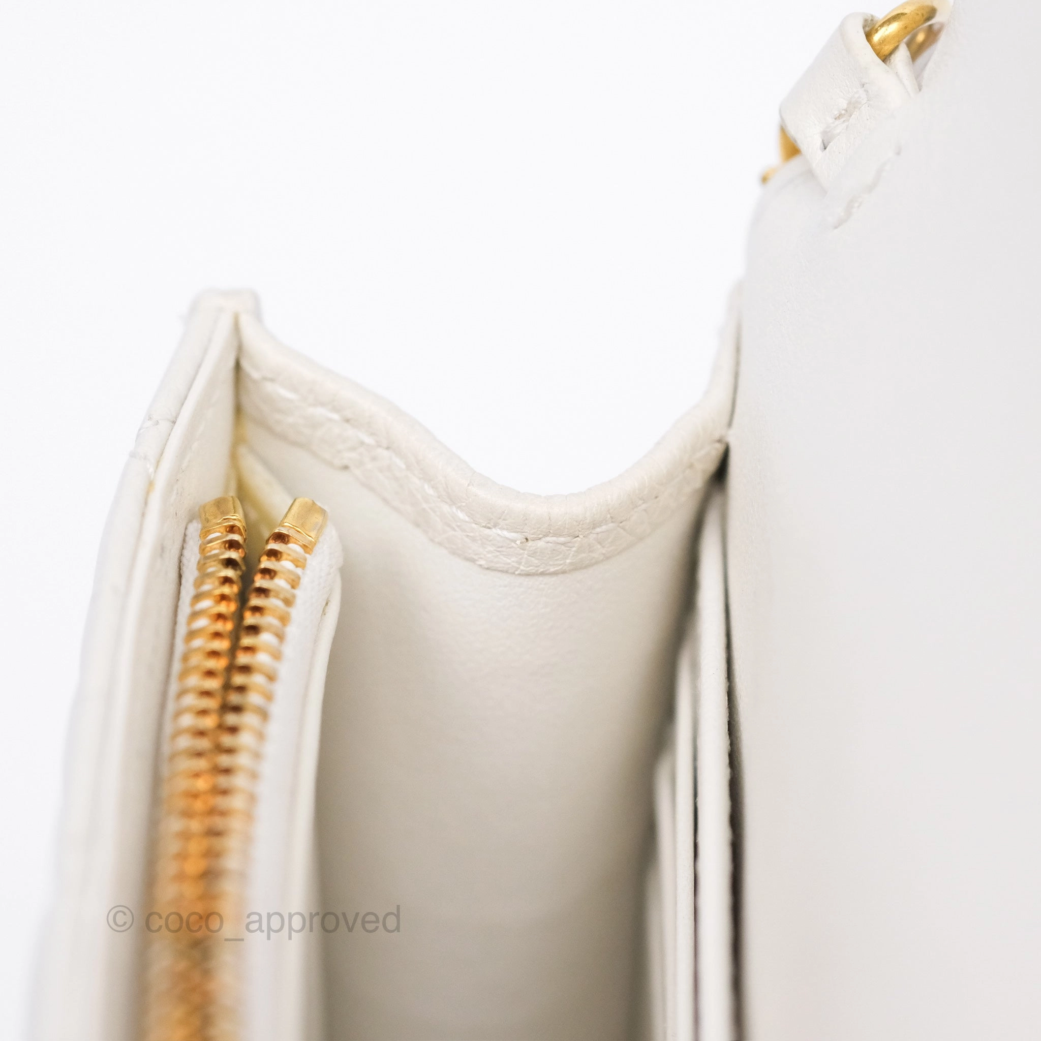 Dior Caro Pouch With Chain Latte Supple Cannage Calfskin