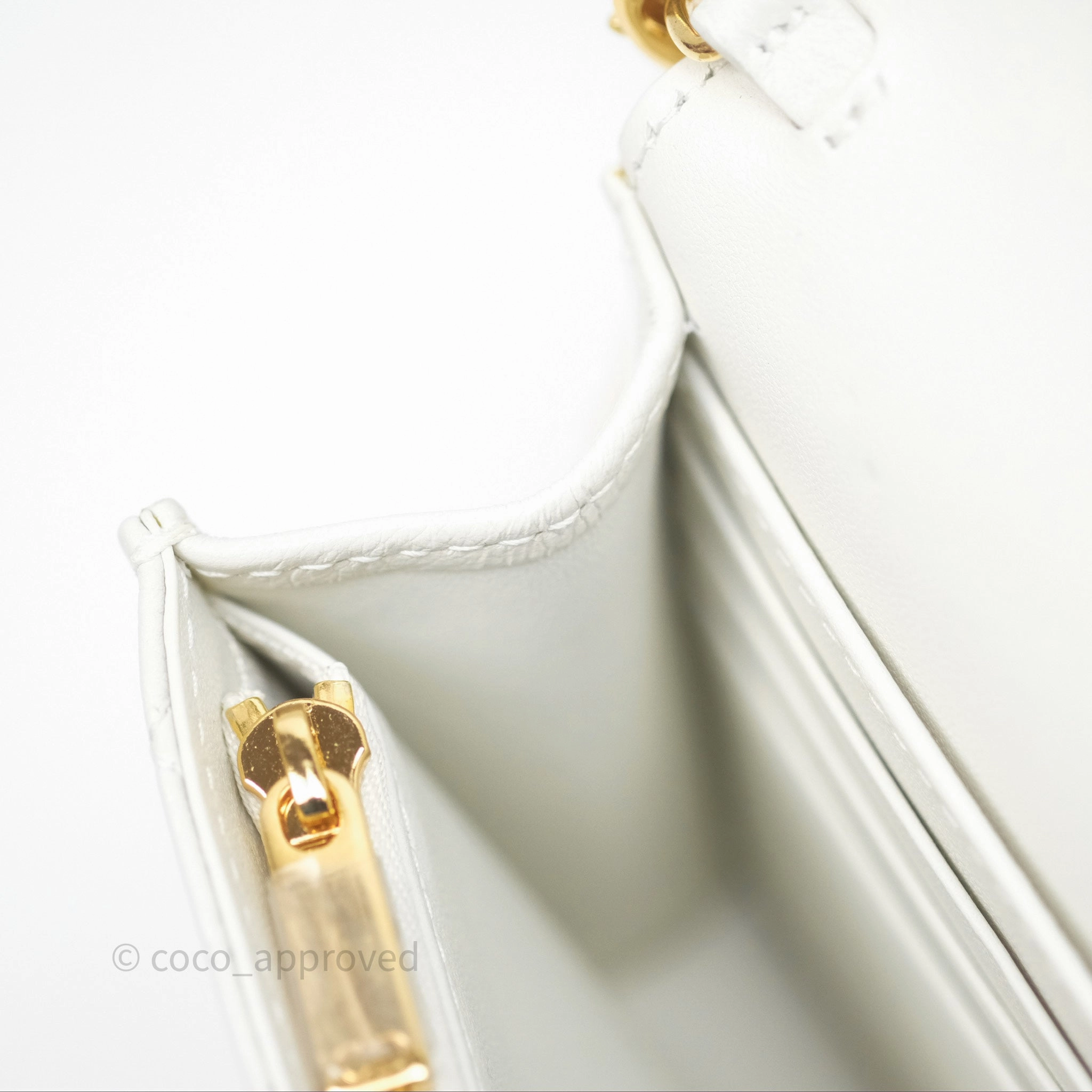 Dior Caro Pouch with Chain Latte Supple Cannage Calfskin