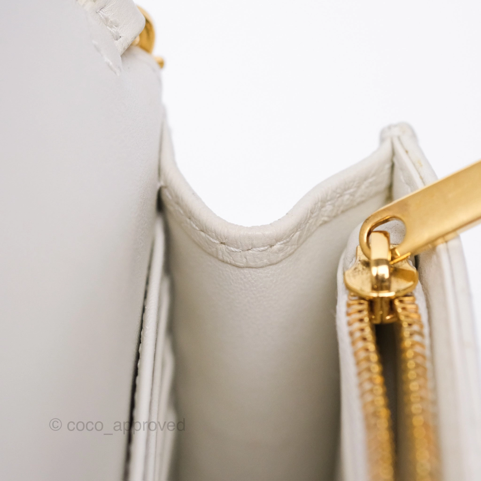 Dior Caro Pouch With Chain Latte Supple Cannage Calfskin