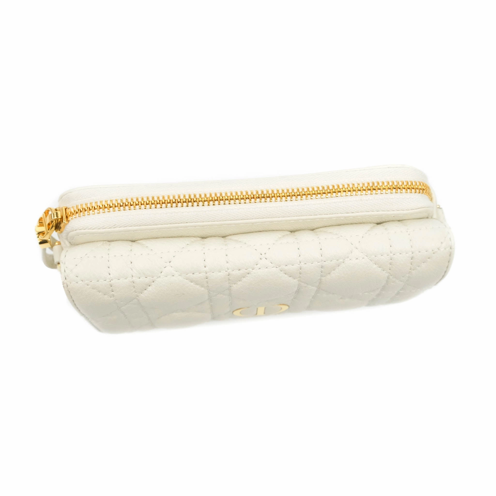 Dior Caro Pouch with Chain Latte Supple Cannage Calfskin