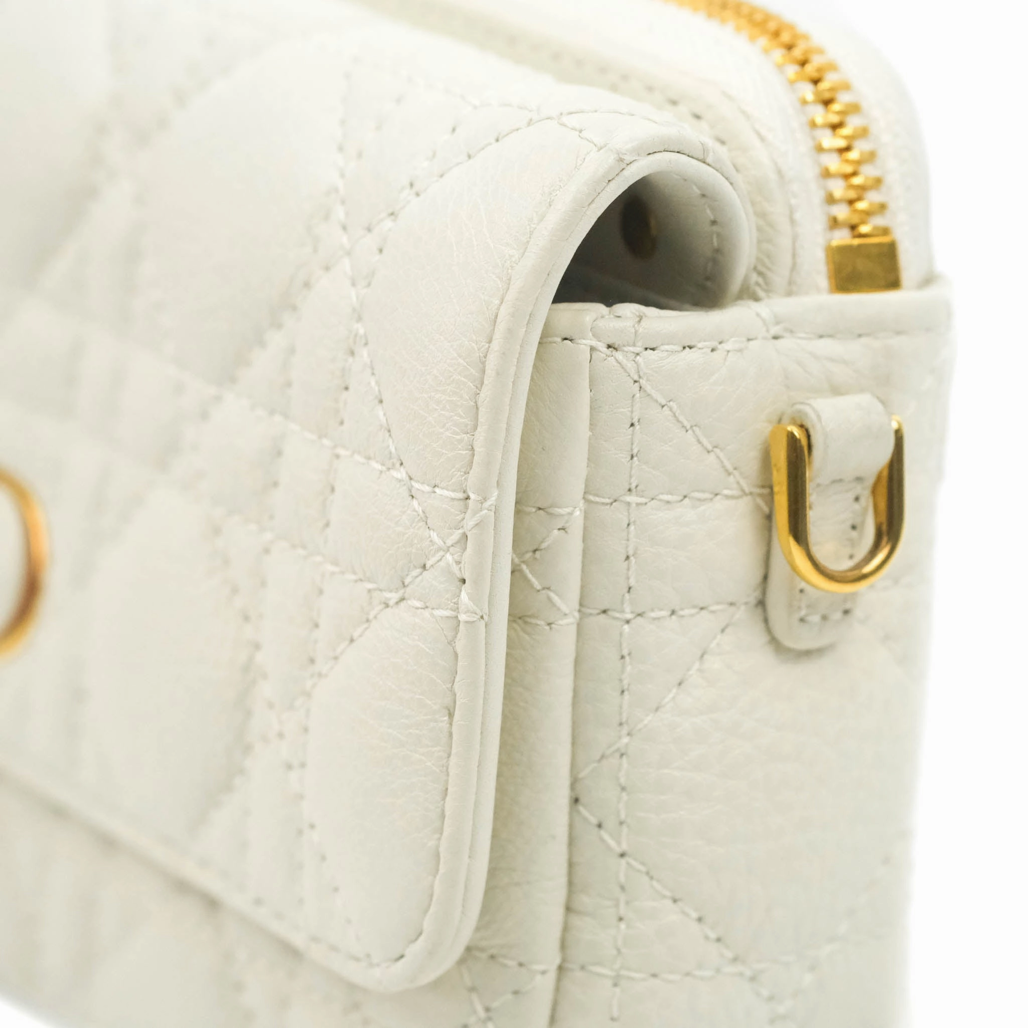Dior Caro Pouch with Chain Latte Supple Cannage Calfskin