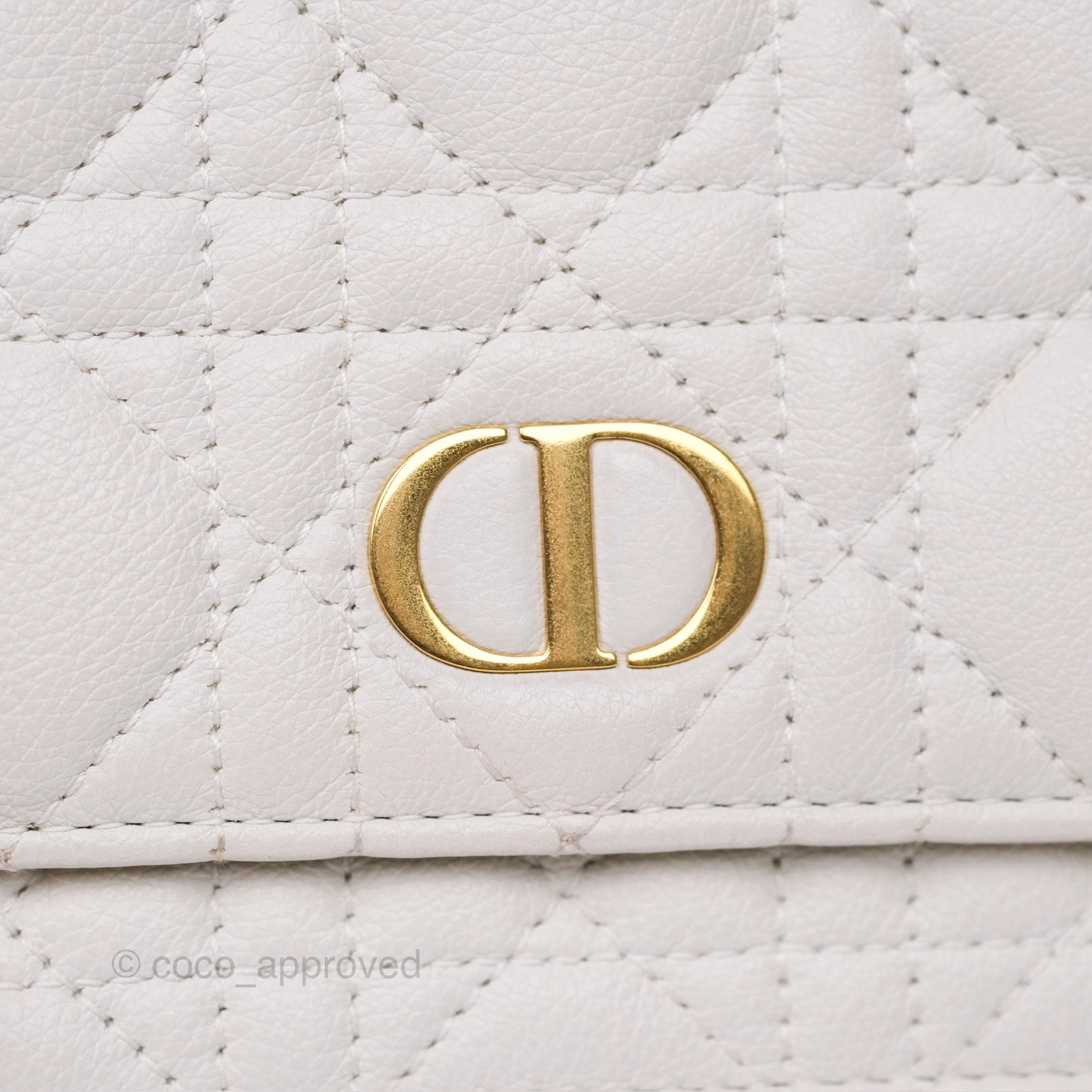 Dior Caro Pouch With Chain Latte Supple Cannage Calfskin